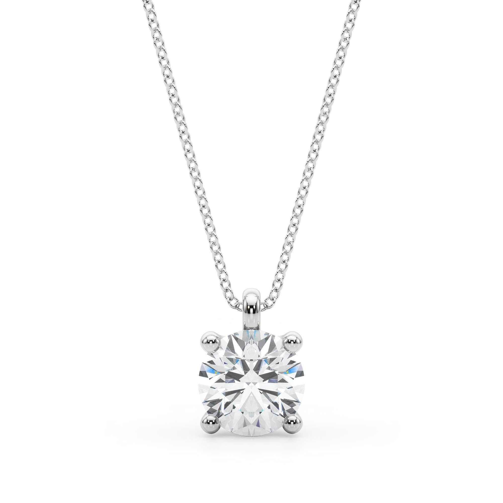 0.25 to 2.00 CTW Lab-Grown Round Diamond Pendant Necklace IGI Certified EF VS/SI 14K Gold Anniversary Gift for Her or Wife