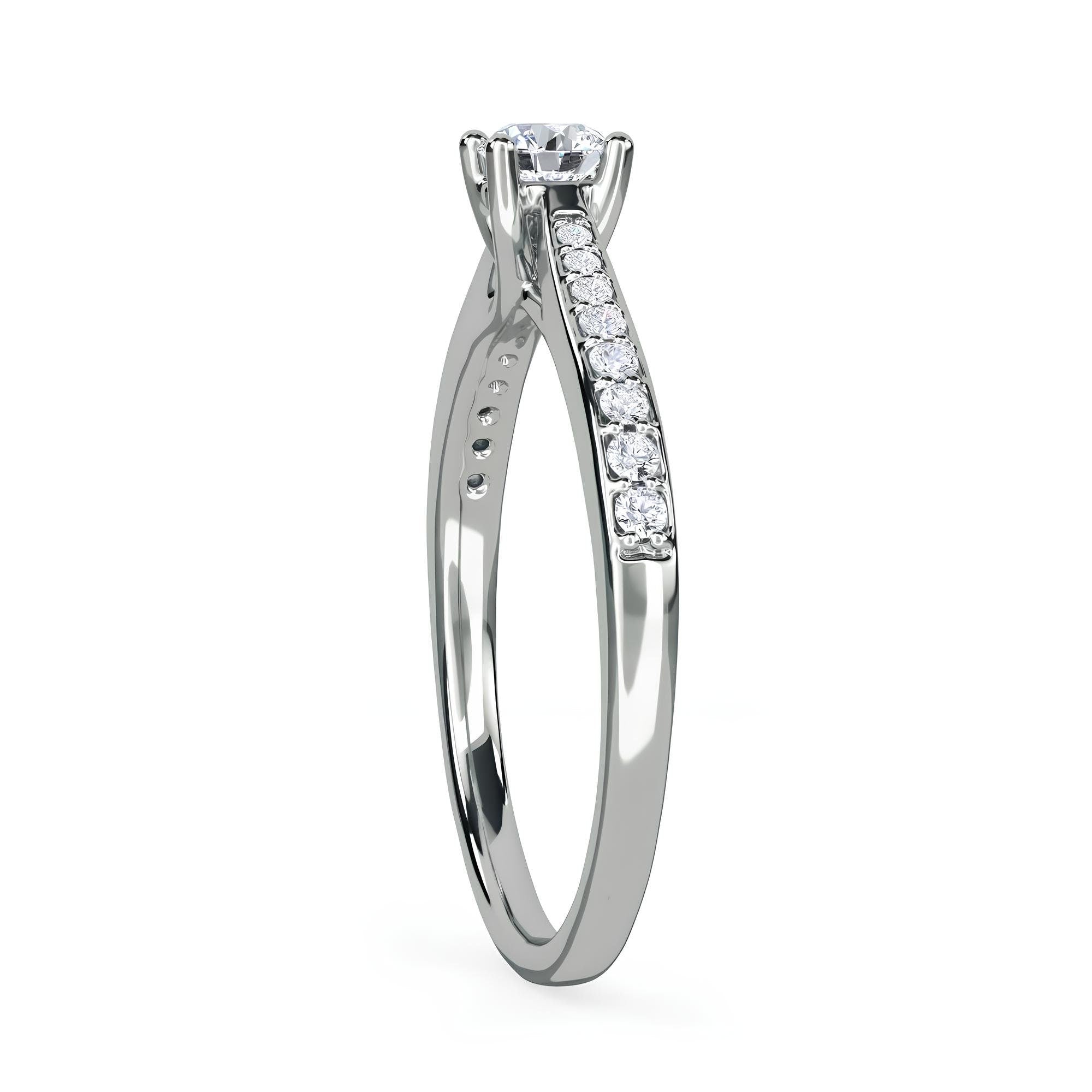 0.50 CT Round Brilliant Cut Lab-Grown Diamond Solitaire Engagement Ring – EF VS/SI CVD Diamond in 14K Gold, Elegant Wedding Ring for Her