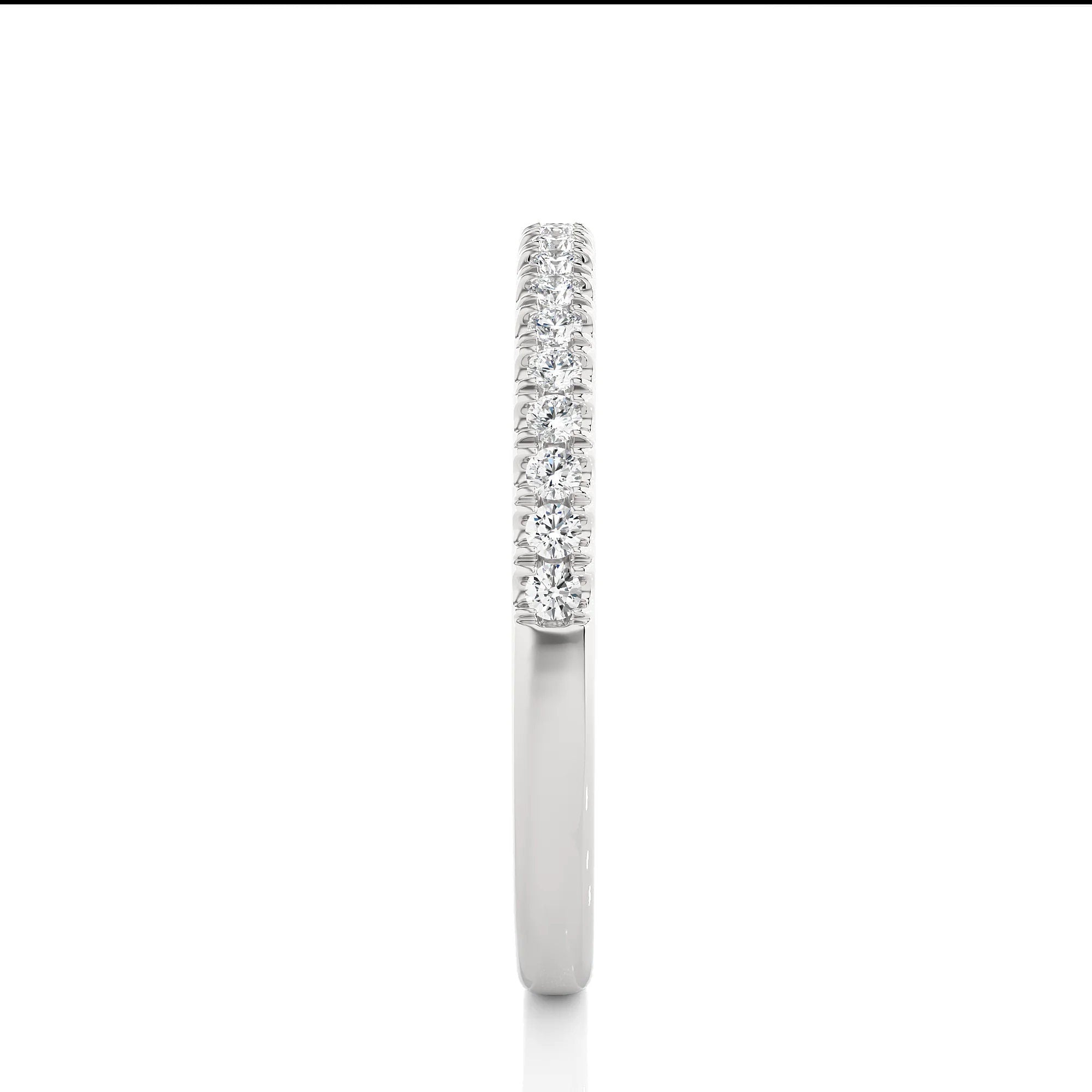 1.50MM Round Cut VS/SI Lab-Grown Diamond Band – Minimalist Half Eternity Ring in 14K Gold | Stackable, Matching, Anniversary Gift for Her