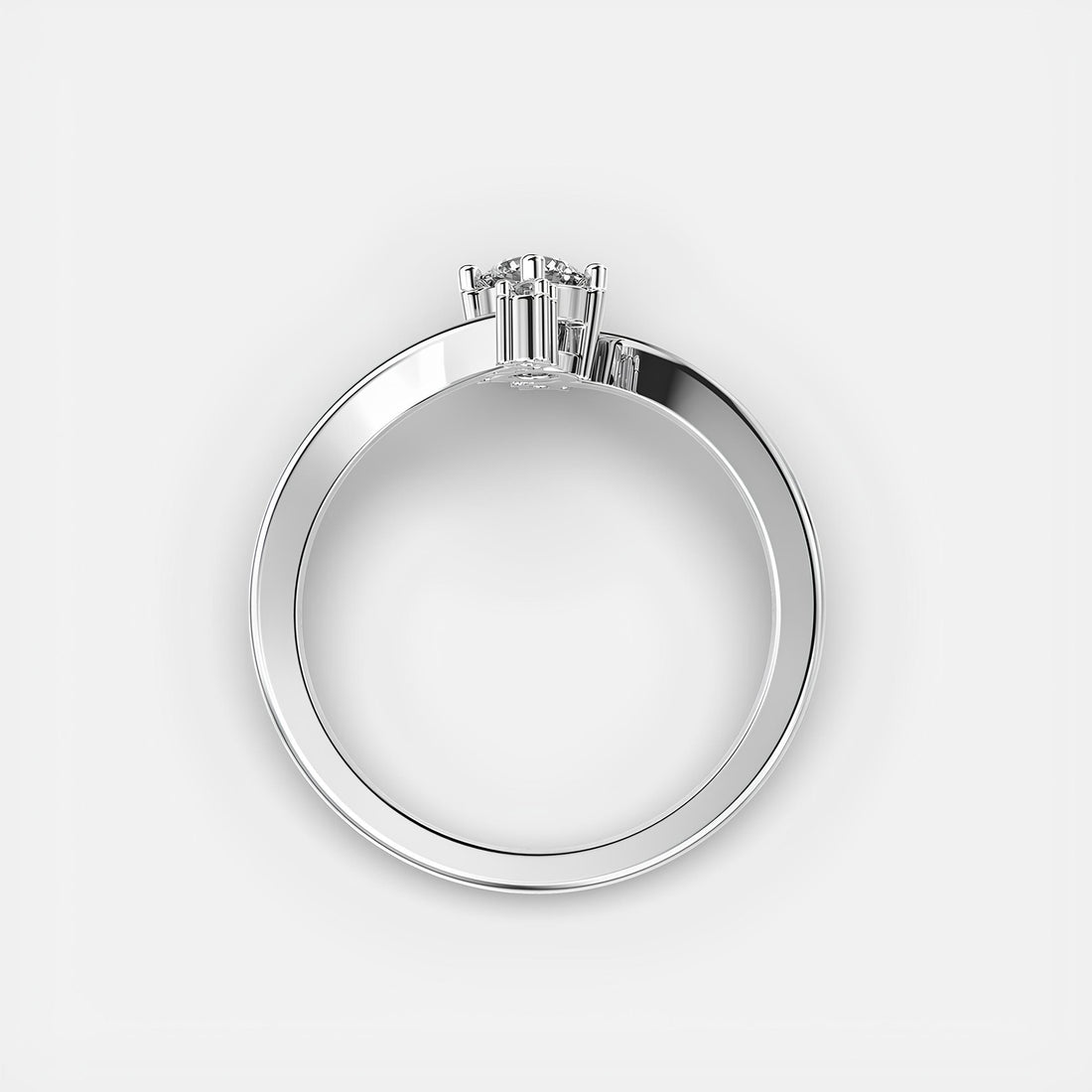Elegant Diamond Ring ,Lab Created Diamond , 14K Solid White Gold ,Wedding Band ,Woman's Eternity Ring