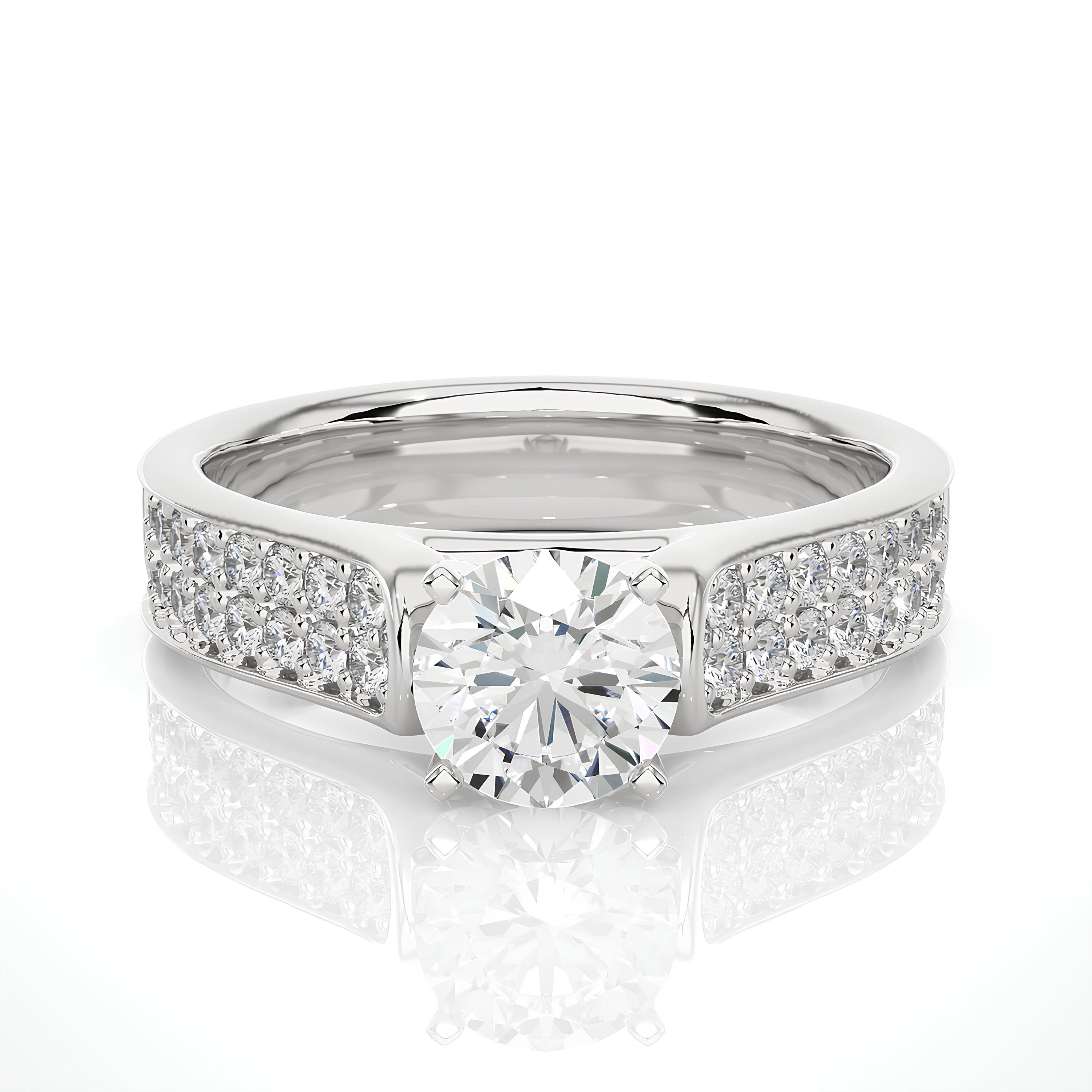 Vintage-Style Engagement Ring – 1.30 CT IGI Certified EF VS/SI Lab-Grown Diamond Solitaire | 14K Gold or Platinum Wedding Ring Gift