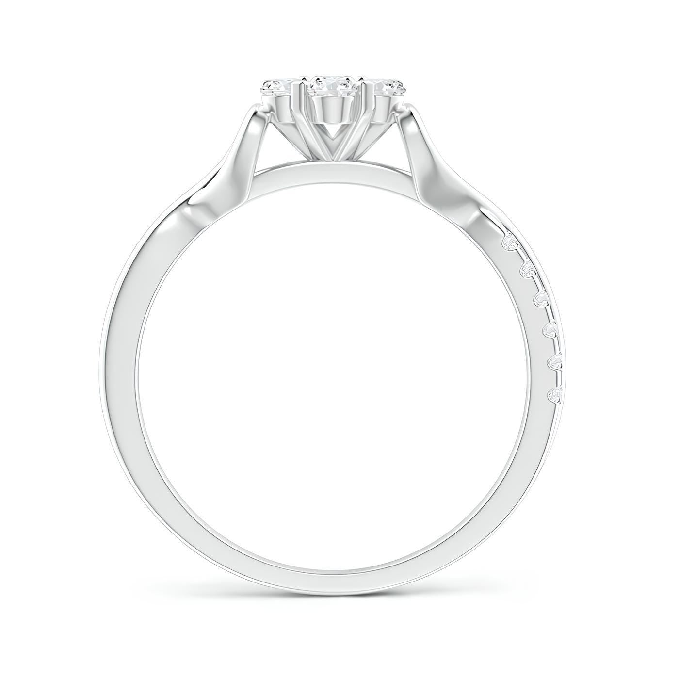 Floral Solitaire Engagement Ring IGI Certified EF VS/SI Lab-Grown Diamond in 14K Gold or Platinum Wedding Ring Gift