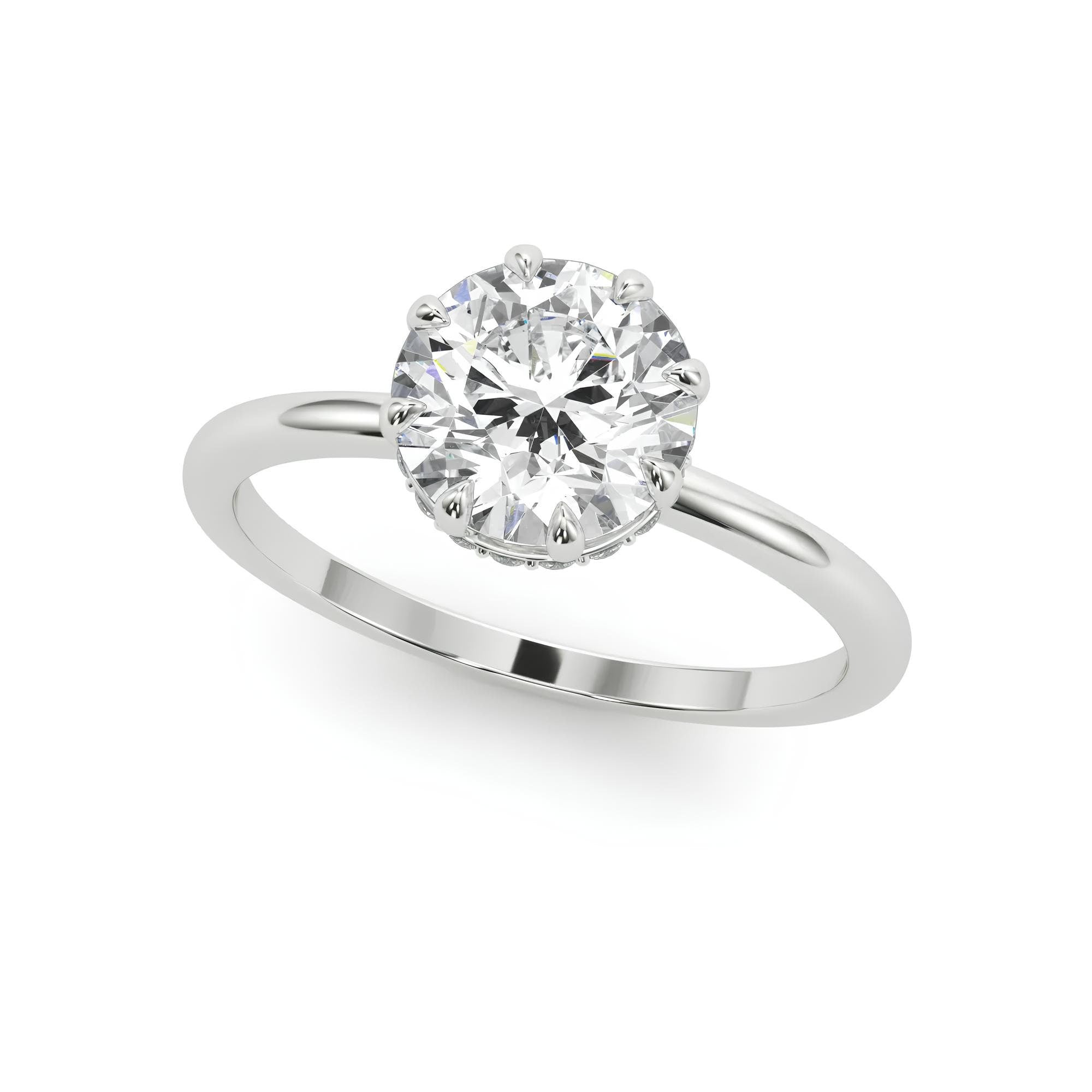 1.50 Carat Certified VS/SI Lab-Grown Diamond Hidden Halo Vintage Engagement Ring – 14K Solid Gold Wedding, Anniversary, or Promise Ring