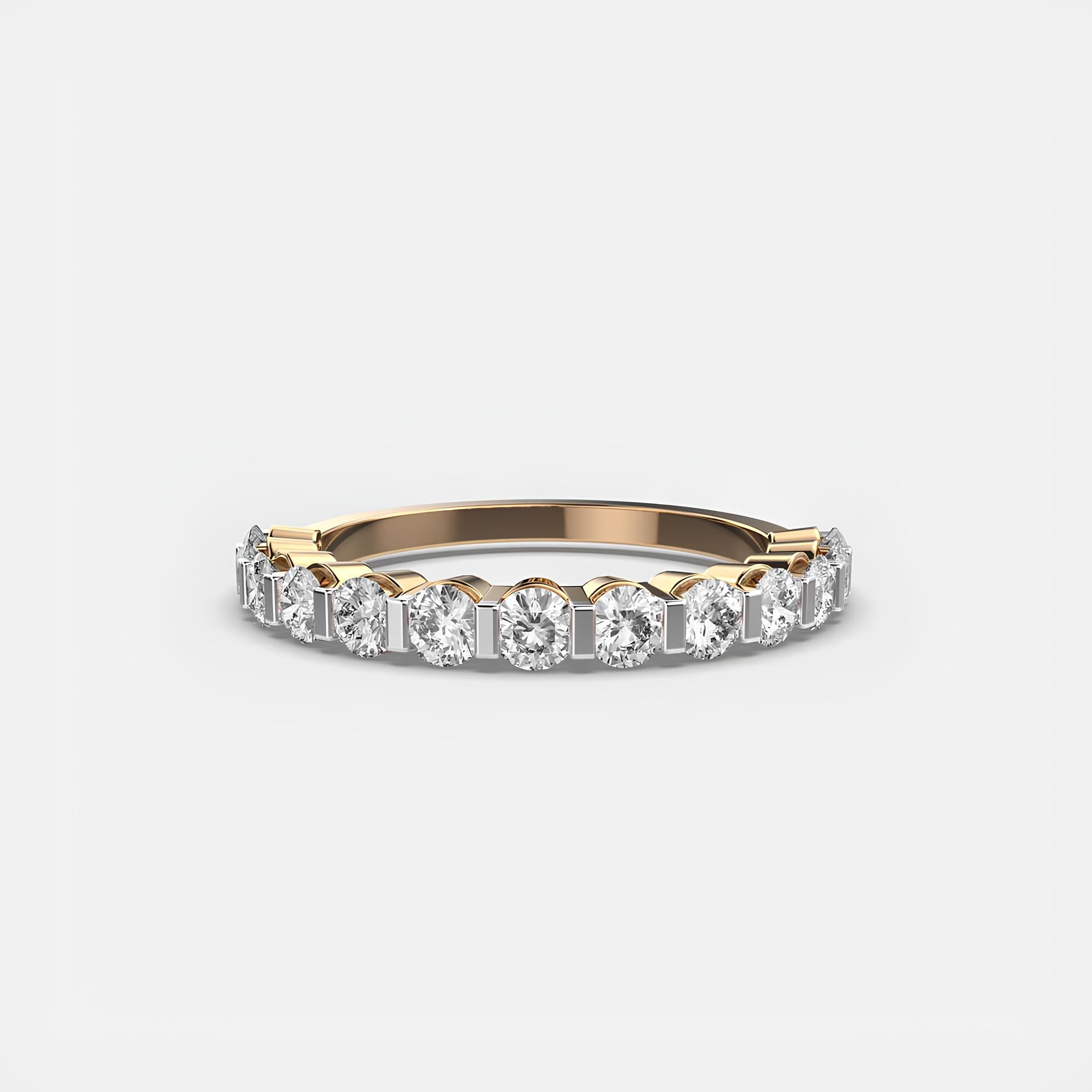 14K Gold Round EF VS/SI Lab-Created Diamond Full Eternity Wedding Band & Engagement Ring