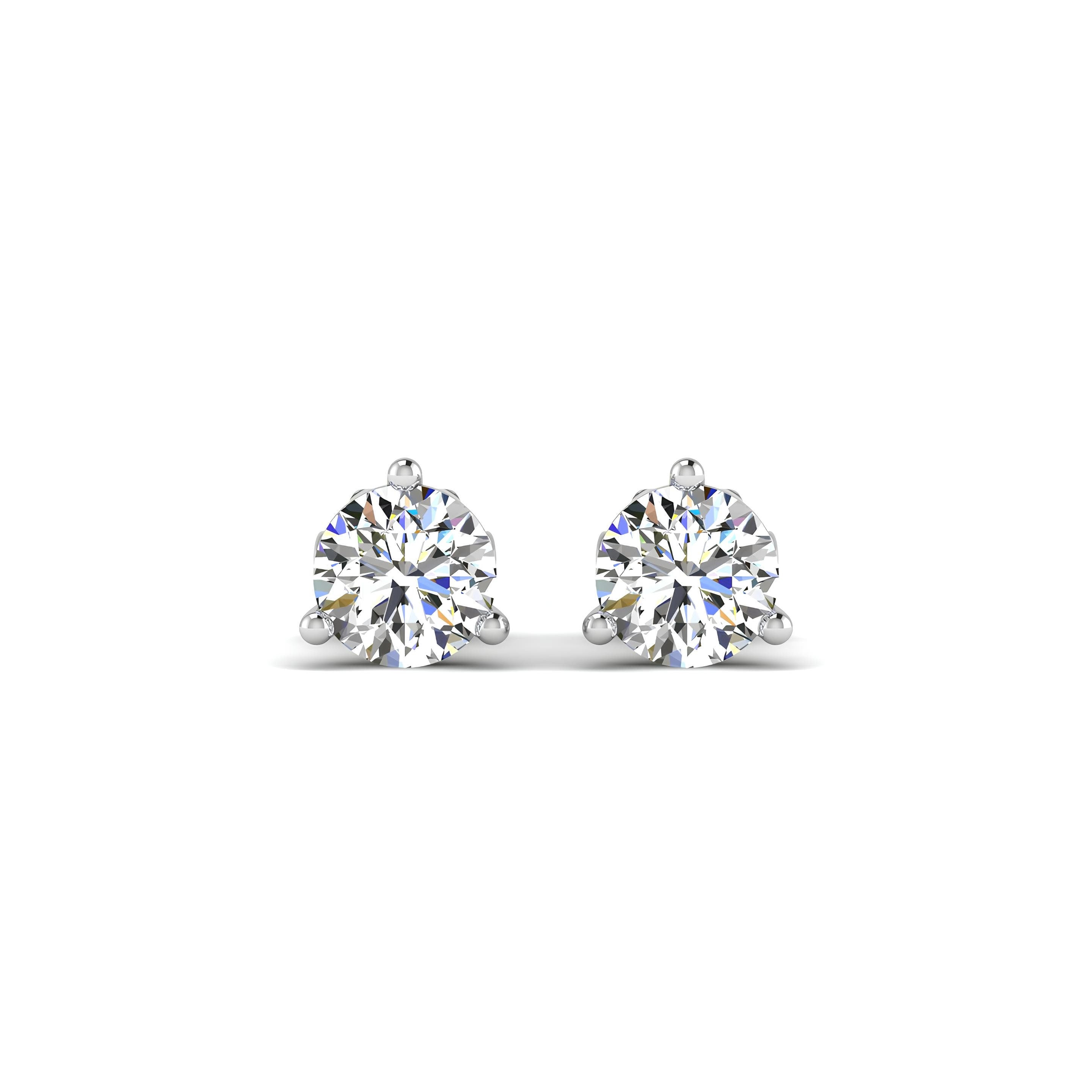 0.25–4.00 Carat Round Lab-Grown Diamond Martini Stud Earrings 14K Gold Wedding Earrings