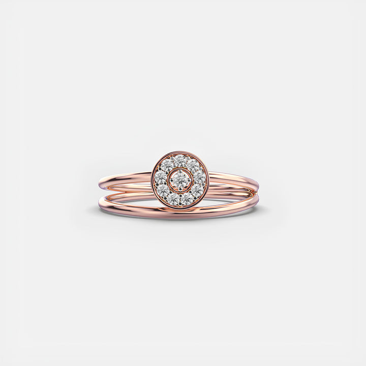 Round Lab Grown Diamond Half Eternity Wedding Band 14K Solid Rose Gold