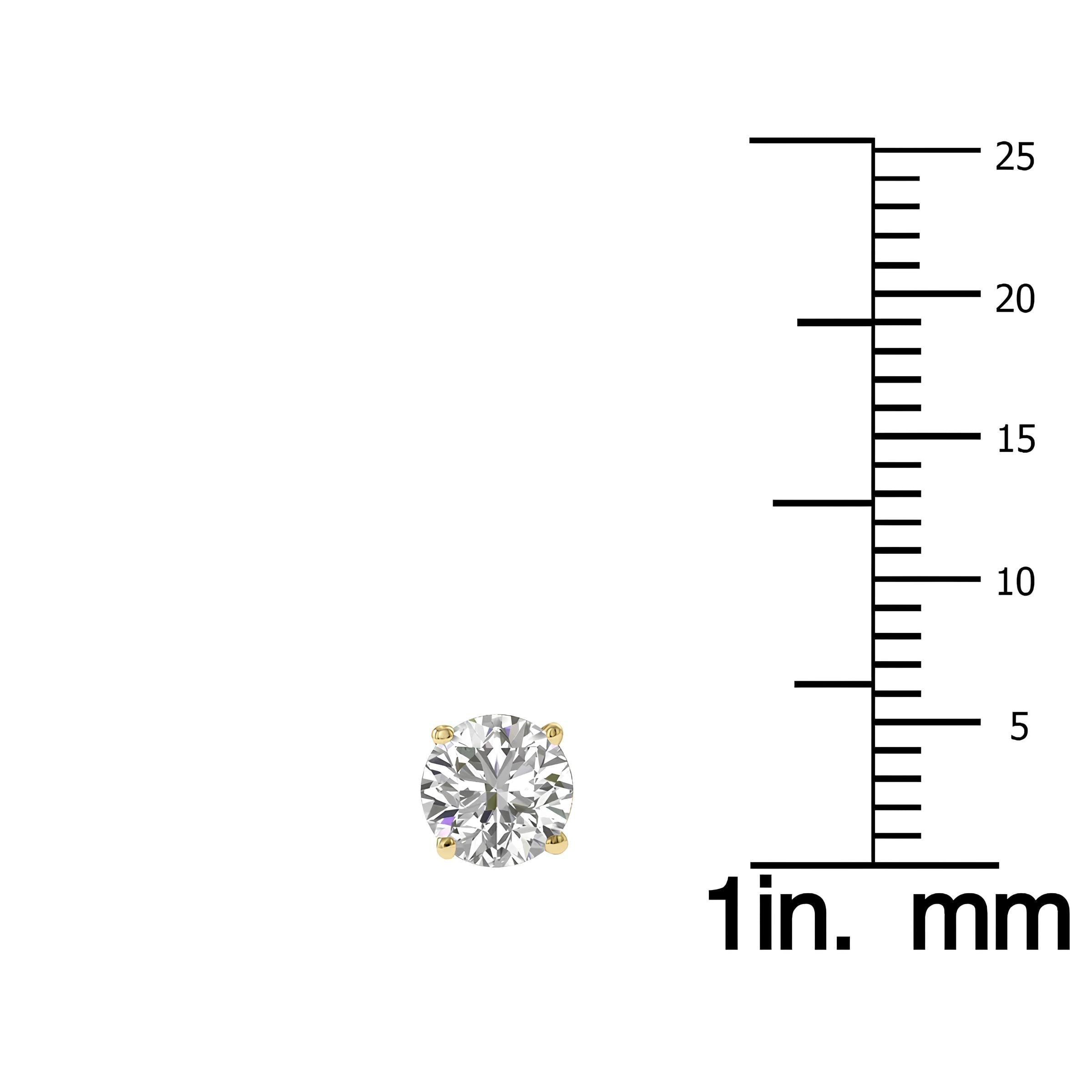 0.25–4.00 CTW Round Cut Lab-Grown Diamond Stud Earrings 14K Gold Wedding Earrings for Women