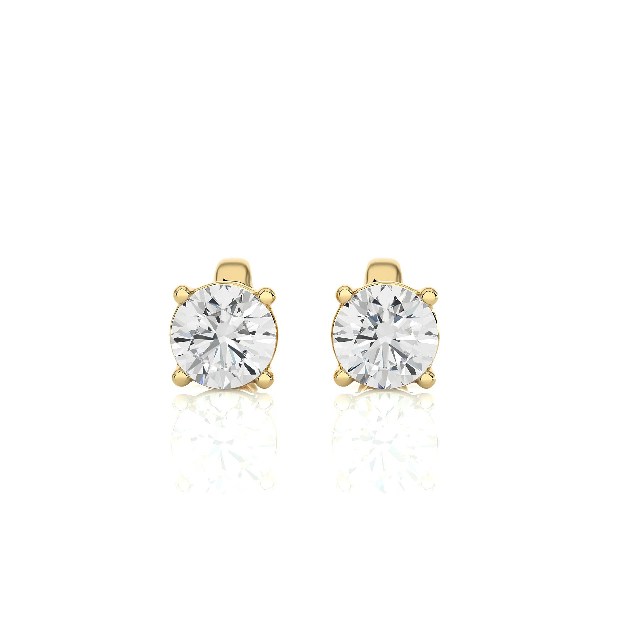 0.25–4.00 TCW Round Cut EF VS/SI Lab-Grown Diamond Stud Earrings 14K Gold Wedding Earrings for Women