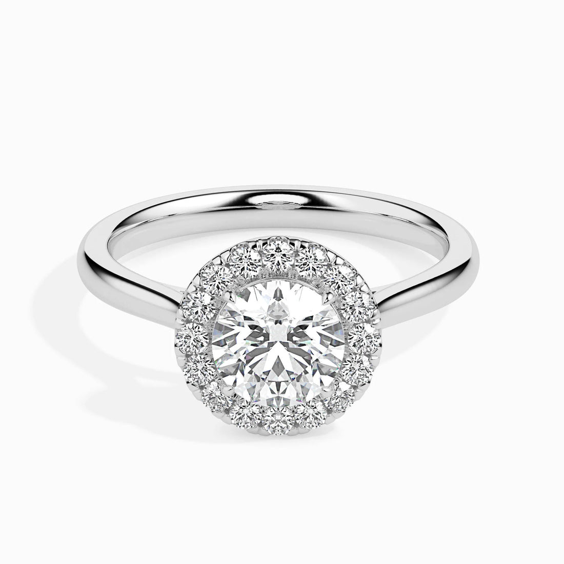 1.00 CT Certified Lab-Grown Diamond Chunky Halo Engagement Ring – 14K Real Gold Wedding Ring Accented with Conflict-Free Diamonds