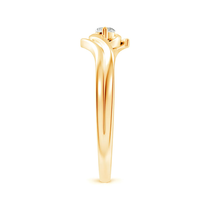 Solitaire Ring ,Round Diamond Ring ,Lab Created Diamond ,Wedding Band ,Delicate Wedding Ring ,14K Solid Yellow Gold