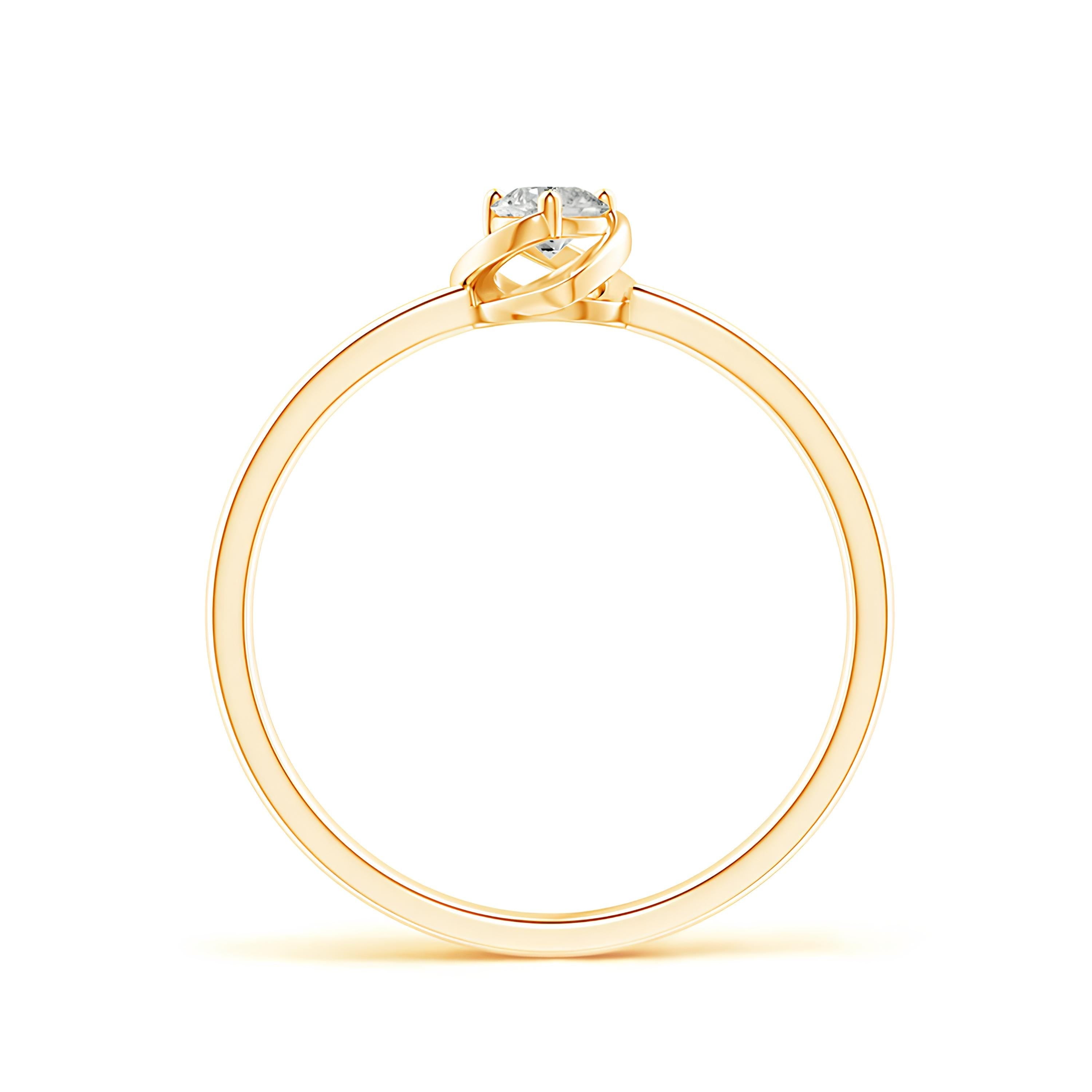 Infinity Shank Round Diamond Ring EF VS/SI Lab-Created Diamond Engagement Ring & Wedding Band in 14K Solid Gold