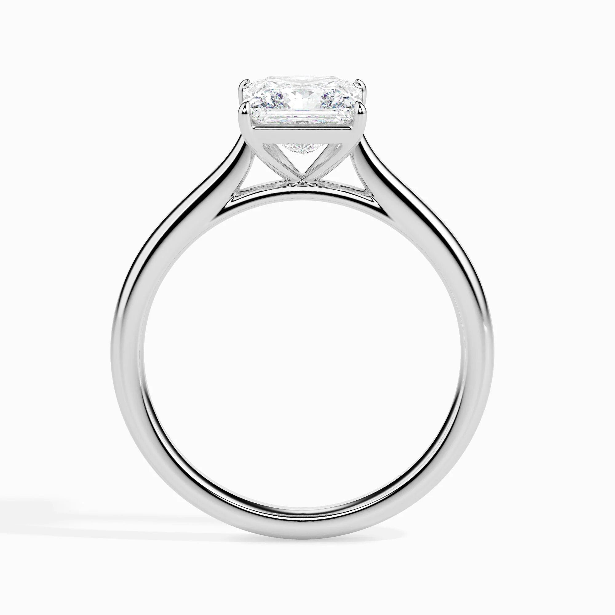 Certified 1.00 Ct Lab Grown Princess Diamond Solitaire Engagement Ring / Conflict Free G SI Lab-Grown Diamond 18k Real Gold Anniversary Ring