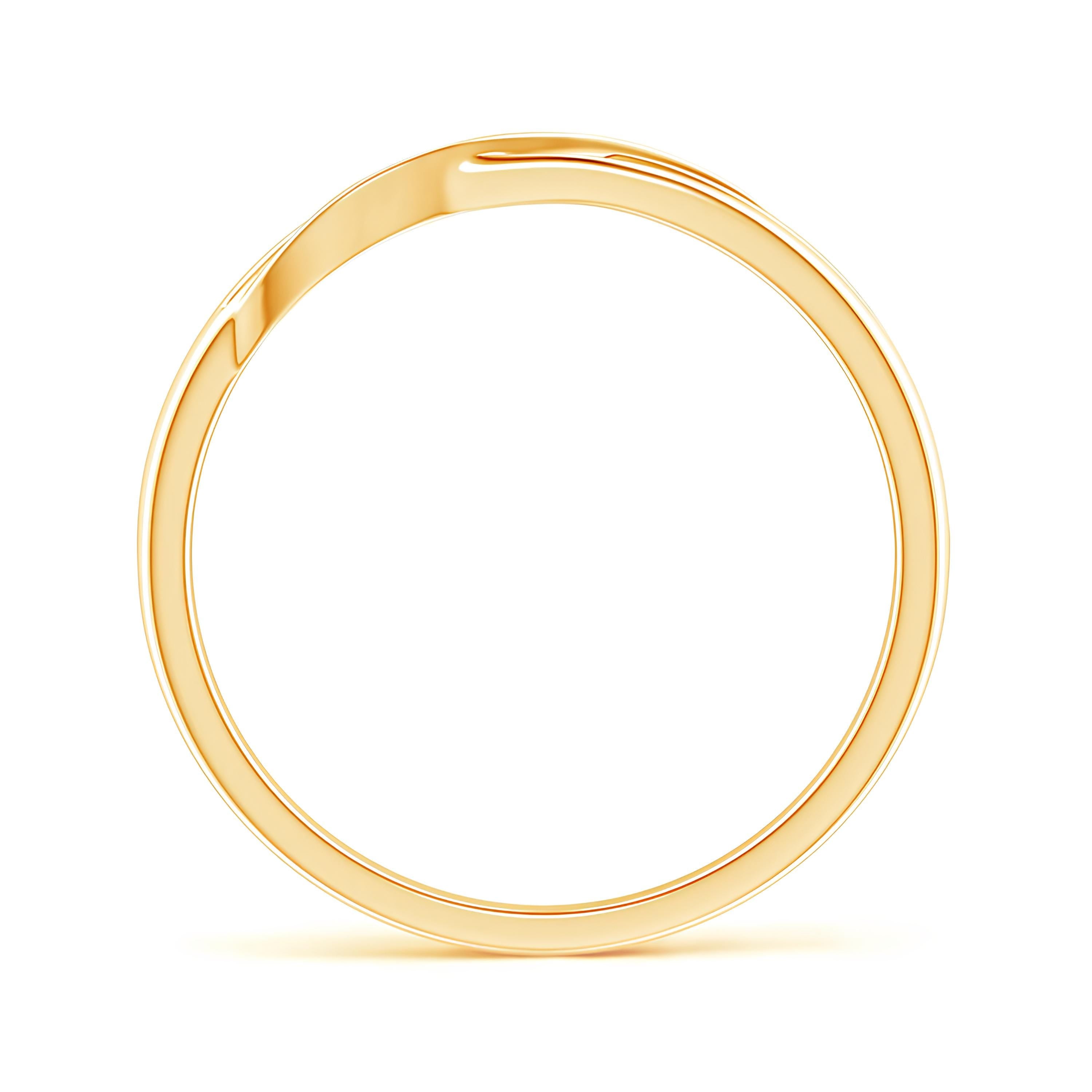 Classy Criss Cross Ring – Lab-Created Diamonds in 14K Solid Gold | Women's Half Eternity Wedding or Engagement Band