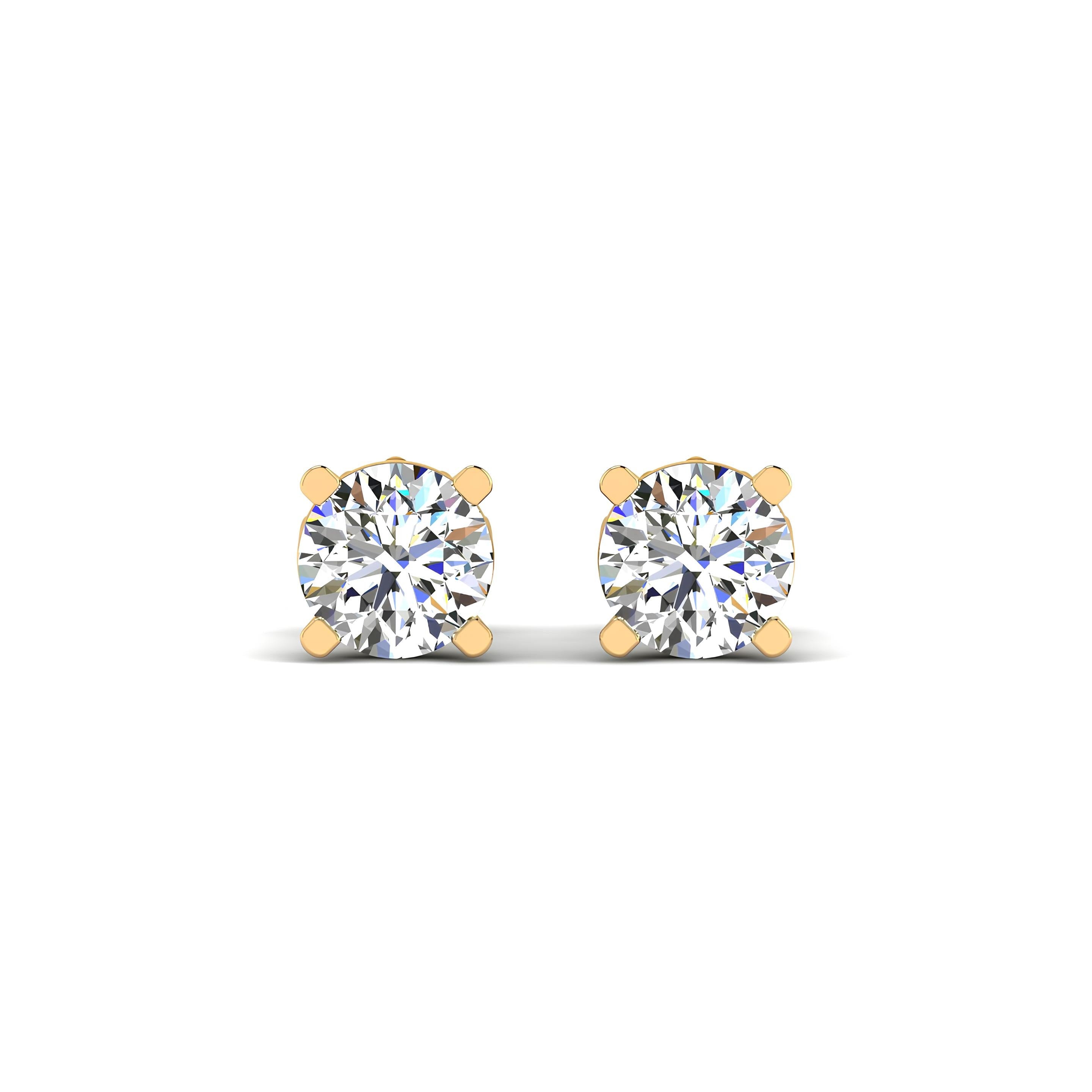 0.25 - 4.00 Carat Round Cut Lab Grown Diamond Wedding Earrings, Round Diamond Studs, Stud Earrings for Women, Birthday / Anniversary Gifts