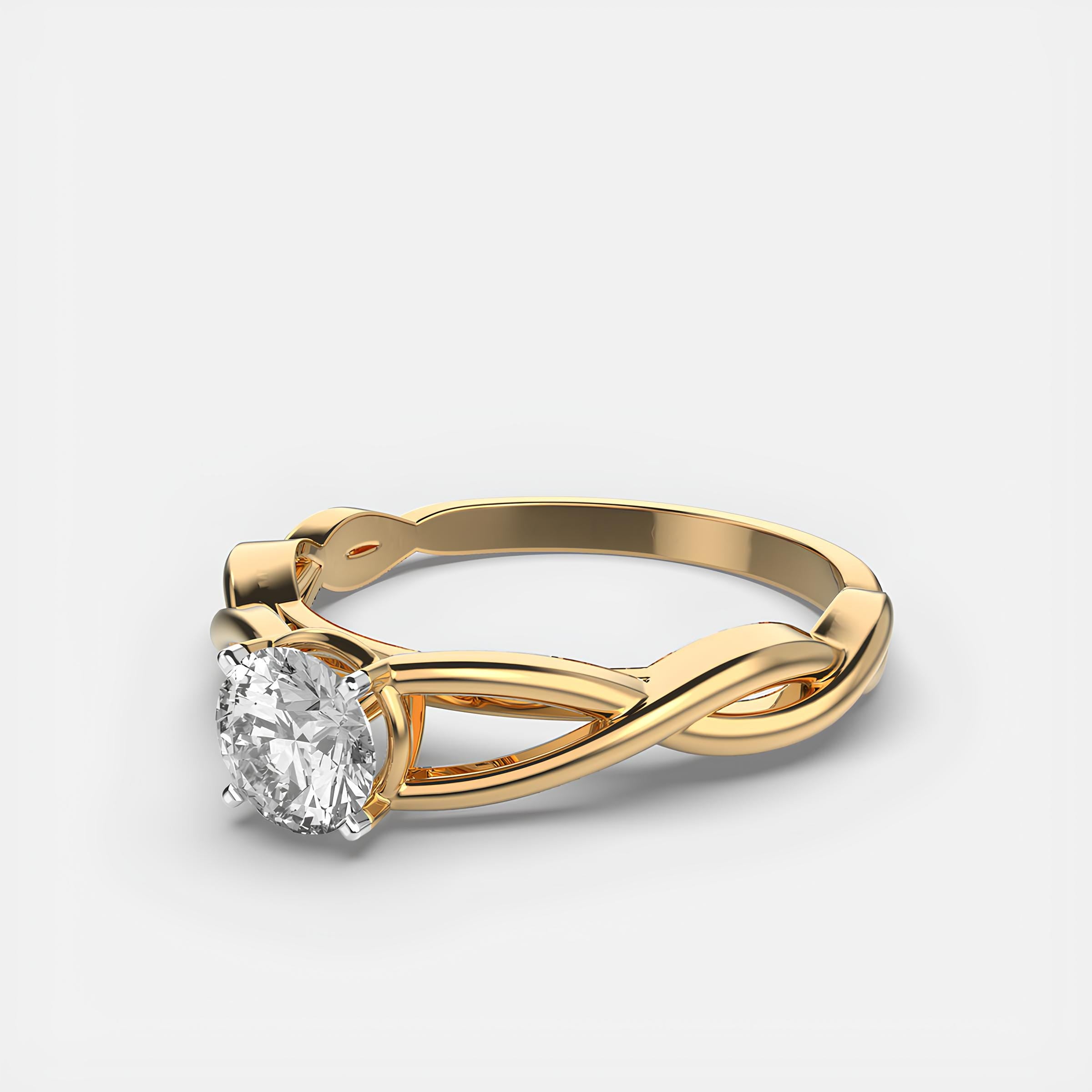 Round Diamond Wedding Band – EF VS/SI Lab-Created Diamond Ring for Women in 14K Solid Gold