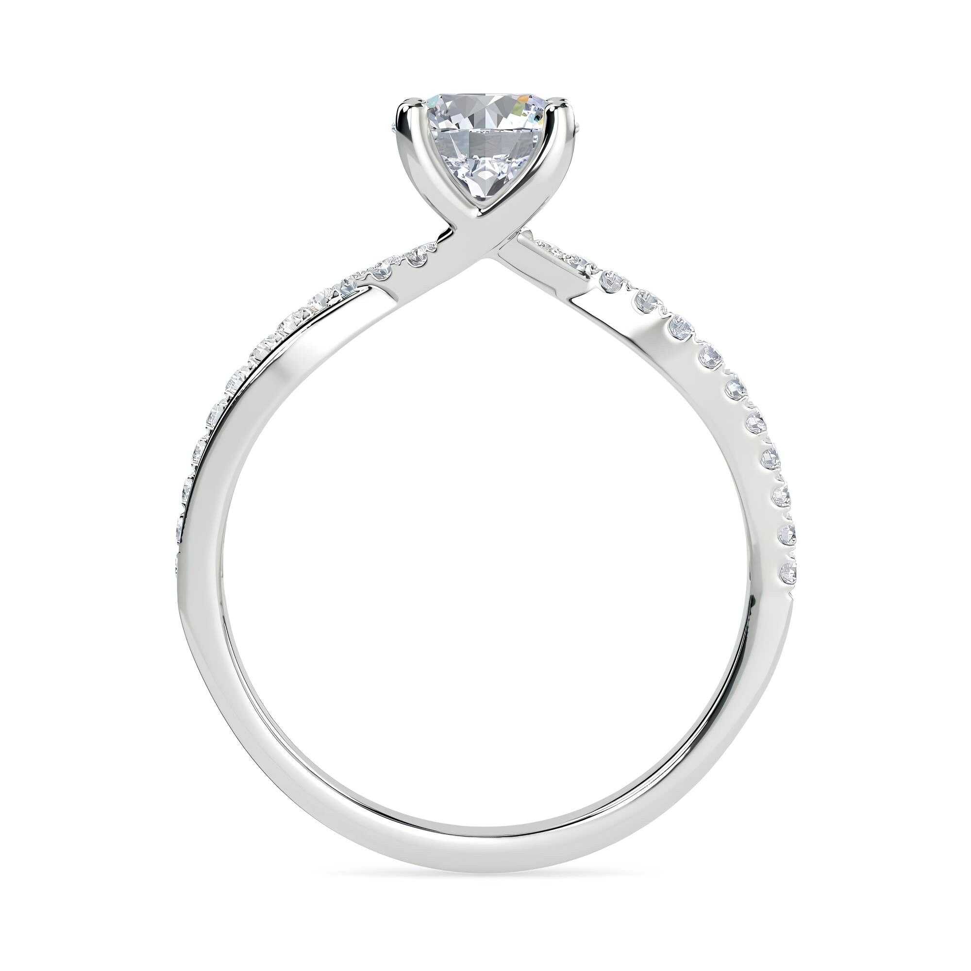 Timeless Elegance: EF VS/SI Lab-Grown Diamond Twisted Solitaire Engagement Ring in 14K Gold & Platinum – Perfect Anniversary or Wedding Gift for Her
