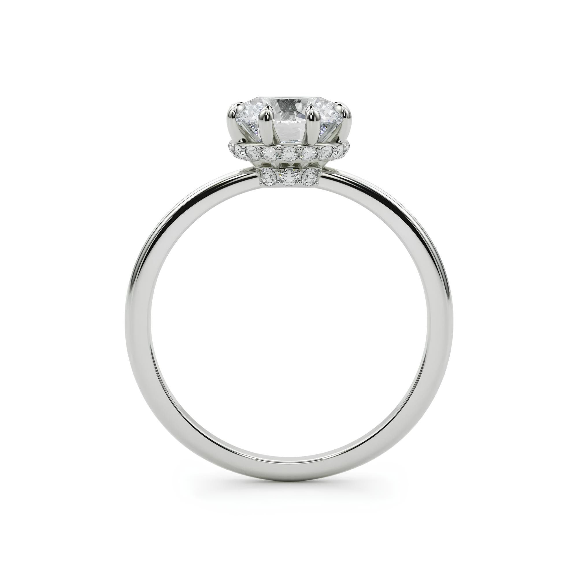 1.50 Carat Certified VS/SI Lab-Grown Diamond Hidden Halo Vintage Engagement Ring – 14K Solid Gold Wedding, Anniversary, or Promise Ring