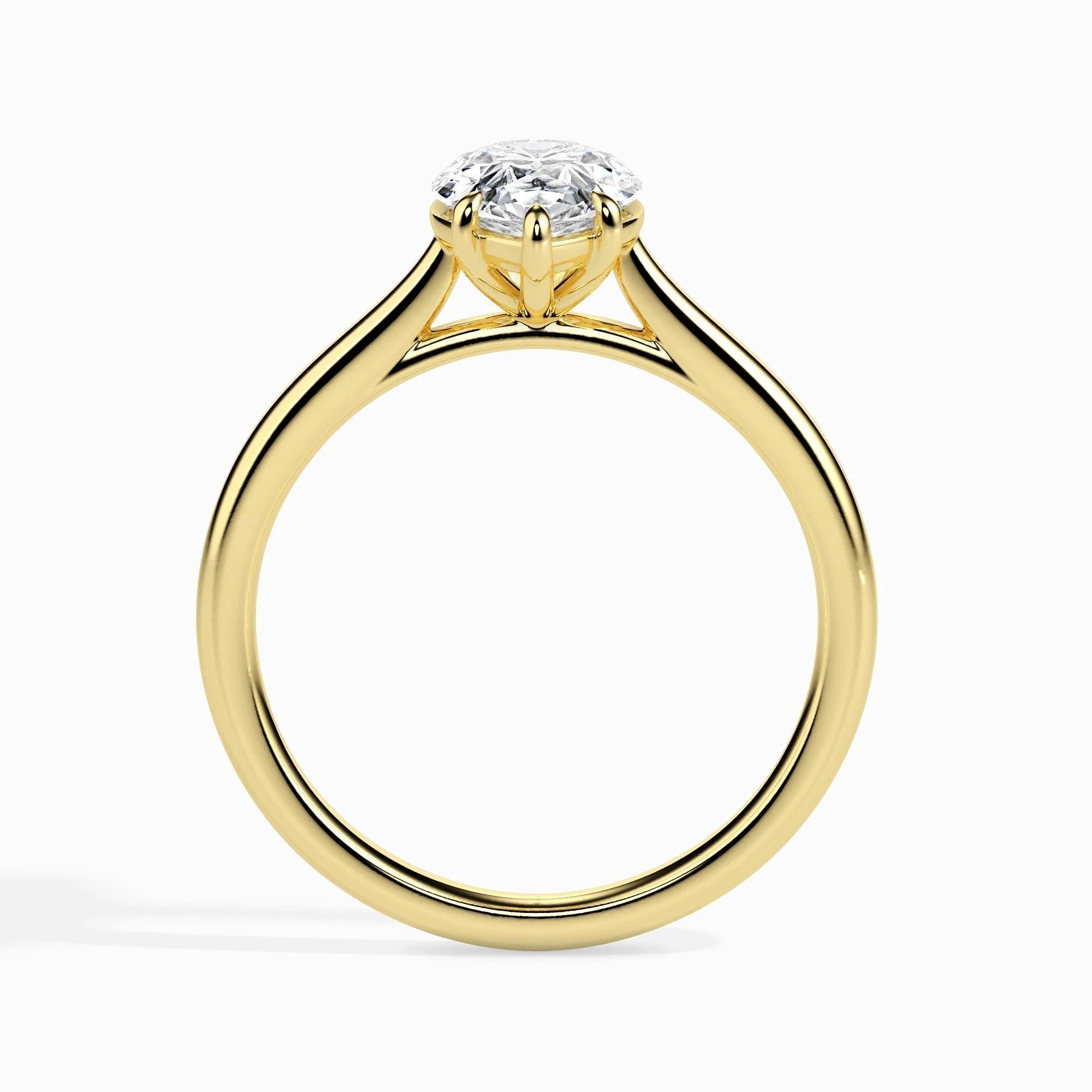 Certified 0.50 Ct Pear-Cut Lab-Grown Diamond Solitaire Engagement Ring – Conflict-Free VS/SI Diamond Set in 14K Real Gold