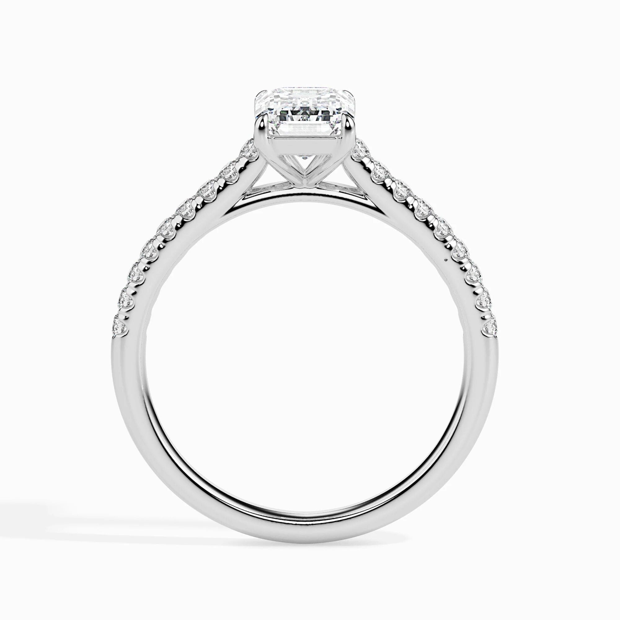Certified 0.50 Ct EF VS/SI Lab-Grown Emerald Cut Diamond Solitaire Engagement Ring – Conflict-Free Diamond Set in 14K Solid Gold