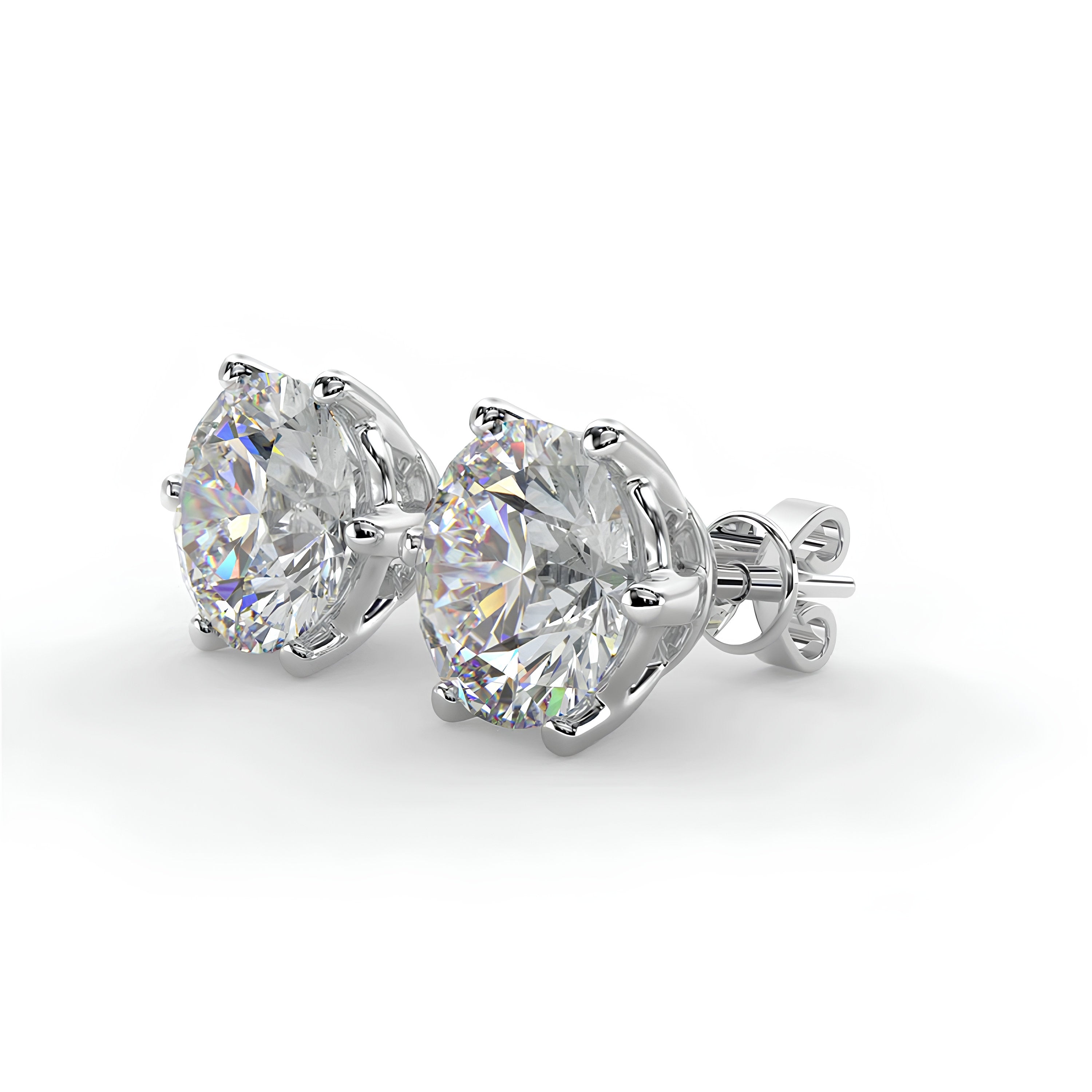 0.25–4.00 Ct Round Cut Lab-Grown Diamond Stud Earrings 6-Prong Wedding Earrings in 14K Gold Birthday & Anniversary Gifts for Women