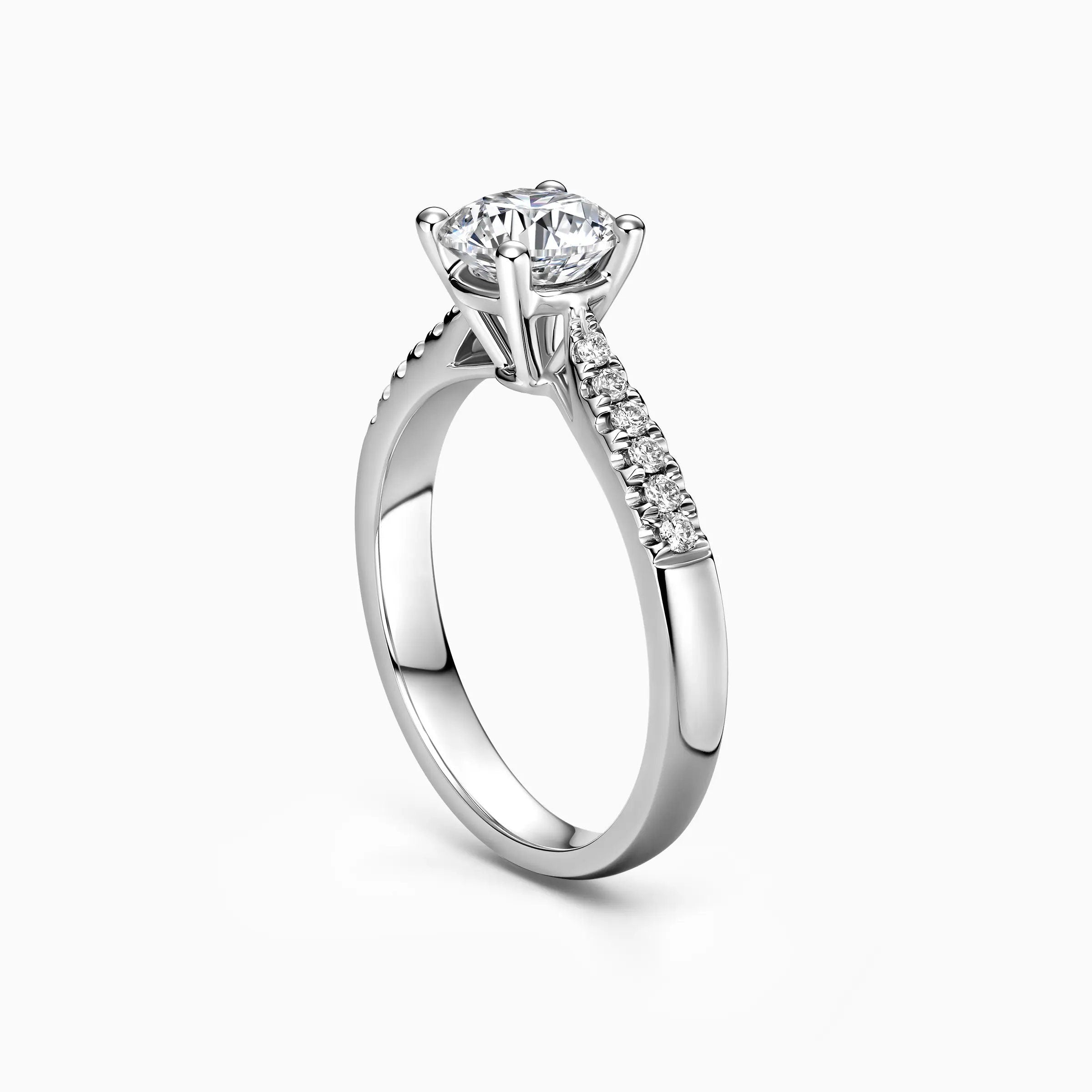 Round Solitaire Wedding Ring featuring 0.25 - 2.00 Ct IGI Certified EF VS/SI Lab Grown Diamond 14K Real Gold Engagement Ring