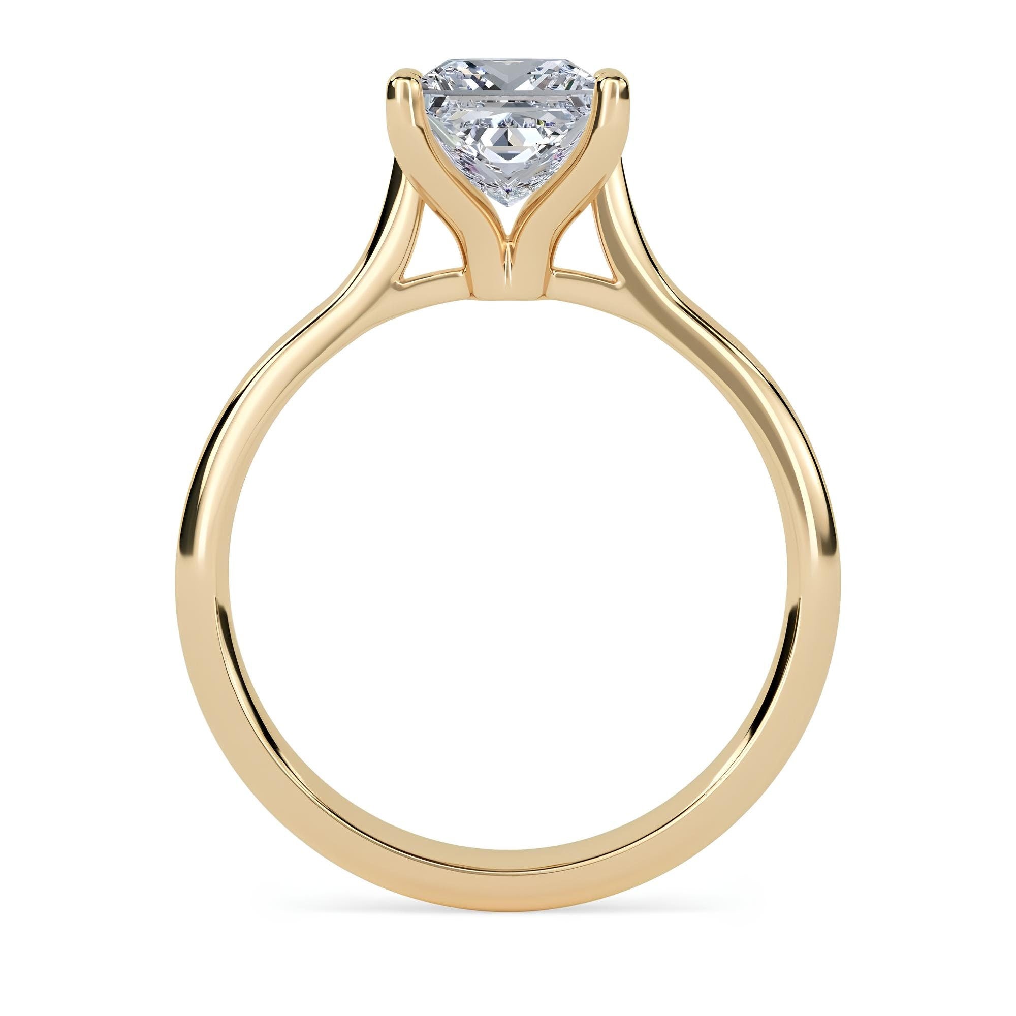 1.00 CT EF VS/SI Princess Cut Lab-Grown Diamond Solitaire Engagement Ring – 14K Solid Gold Wedding Ring