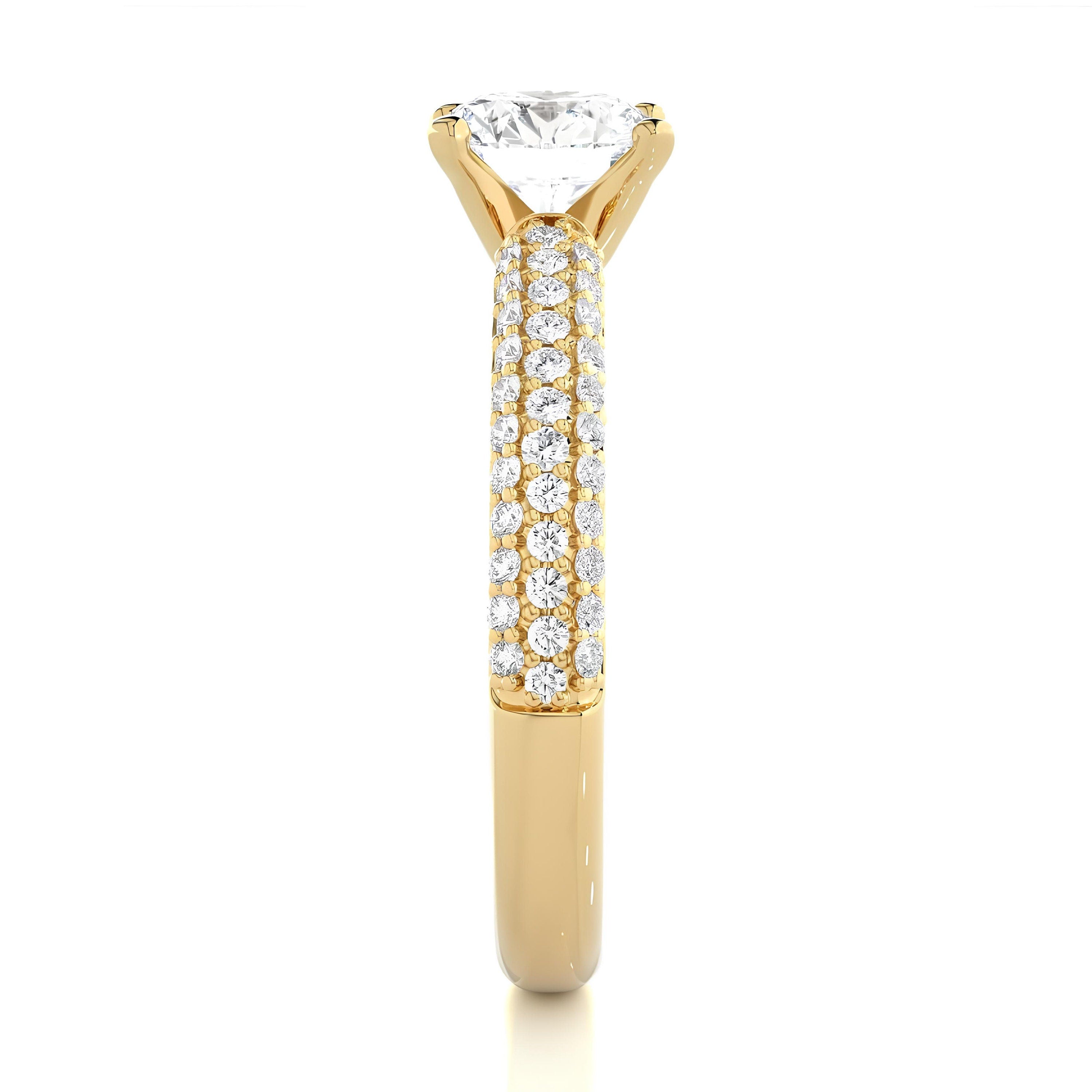 Certified Three-Row Wedding Ring with EF VS/SI Lab-Grown Diamonds – IGI Certified 0.25 to 2.00 Ct Solitaire Engagement Ring in 14K Gold