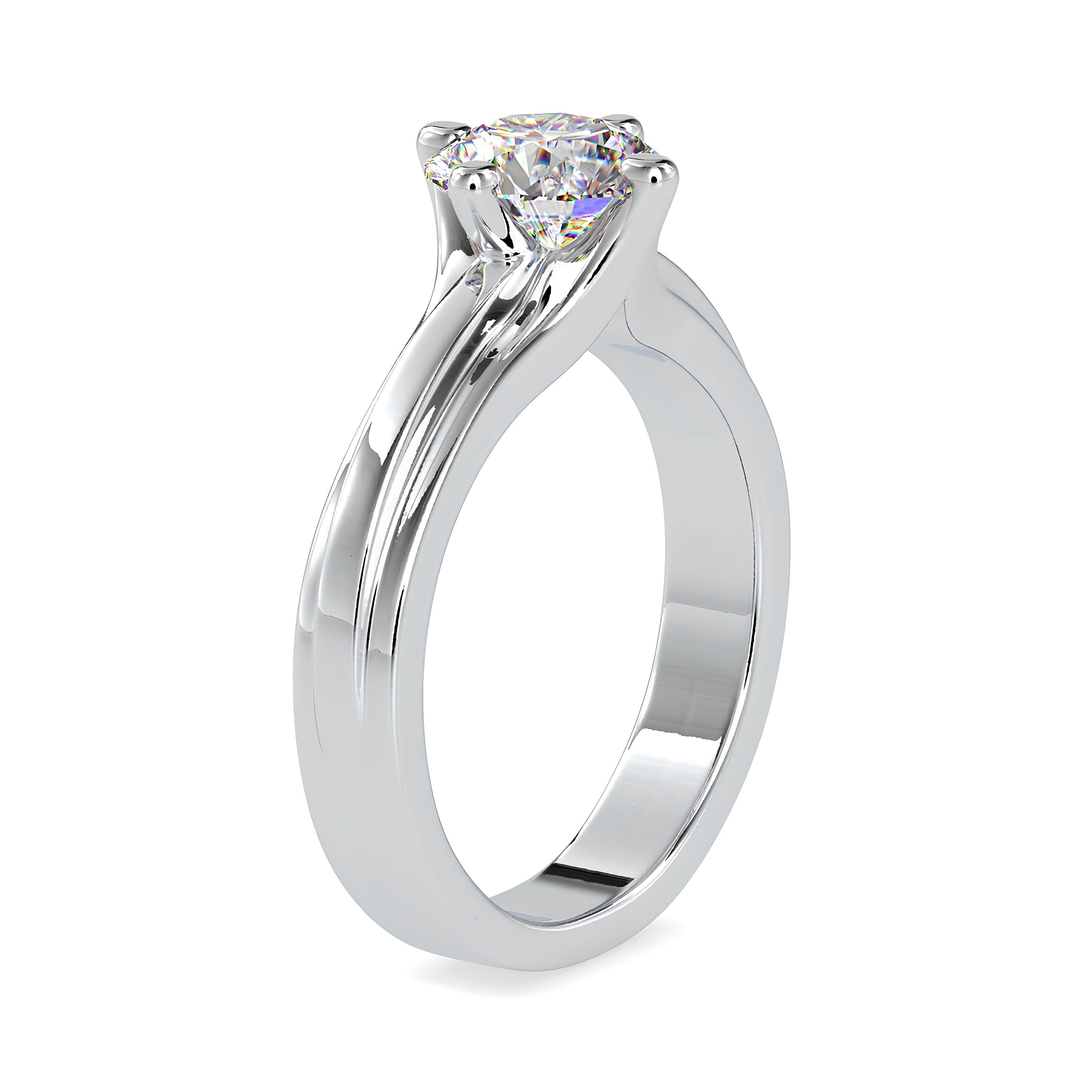 IGI Certified Lab-Grown Diamond Solitaire Engagement Ring – 0.25 to 2.00 Ct EF VS/SI Diamond – 14K Solid Gold Anniversary Ring