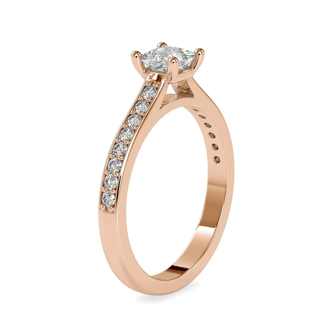 Certified 0.50 Ct Lab Grown Delight Princess Diamond Solitaire Engagement Ring / Real Solid Gold Ring / Wedding & Anniversary Ring For Gift