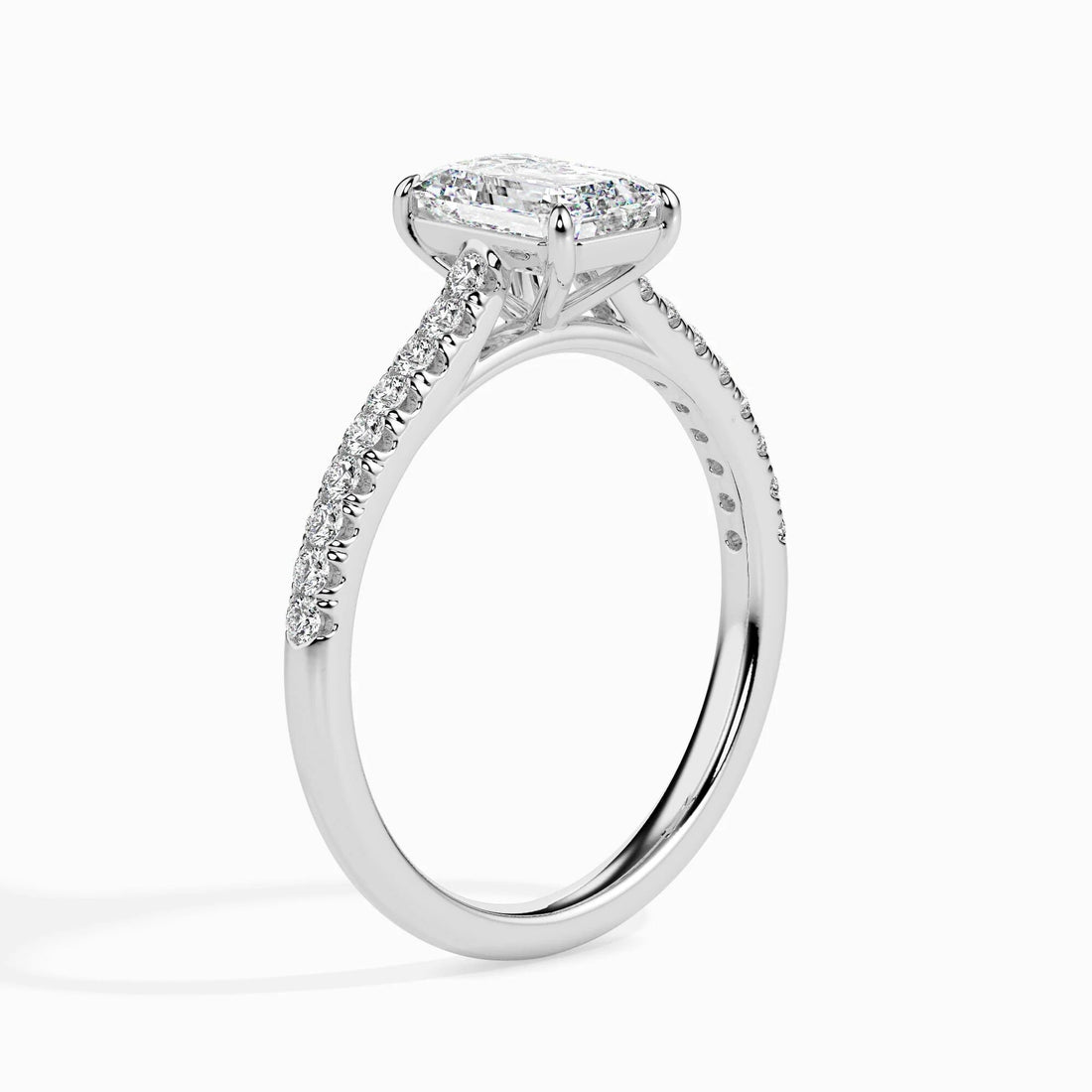 Certified 0.50 Ct EF VS/SI Lab-Grown Emerald Cut Diamond Solitaire Engagement Ring – Conflict-Free Diamond Set in 14K Solid Gold