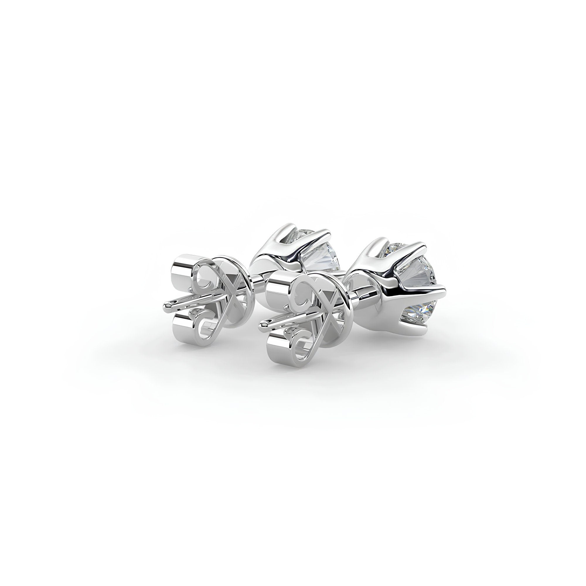 Dazzling EF VS/SI Lab-Grown Diamond Stud Earrings Sparkling 6-Prong Round Cut Design in 14K Gold