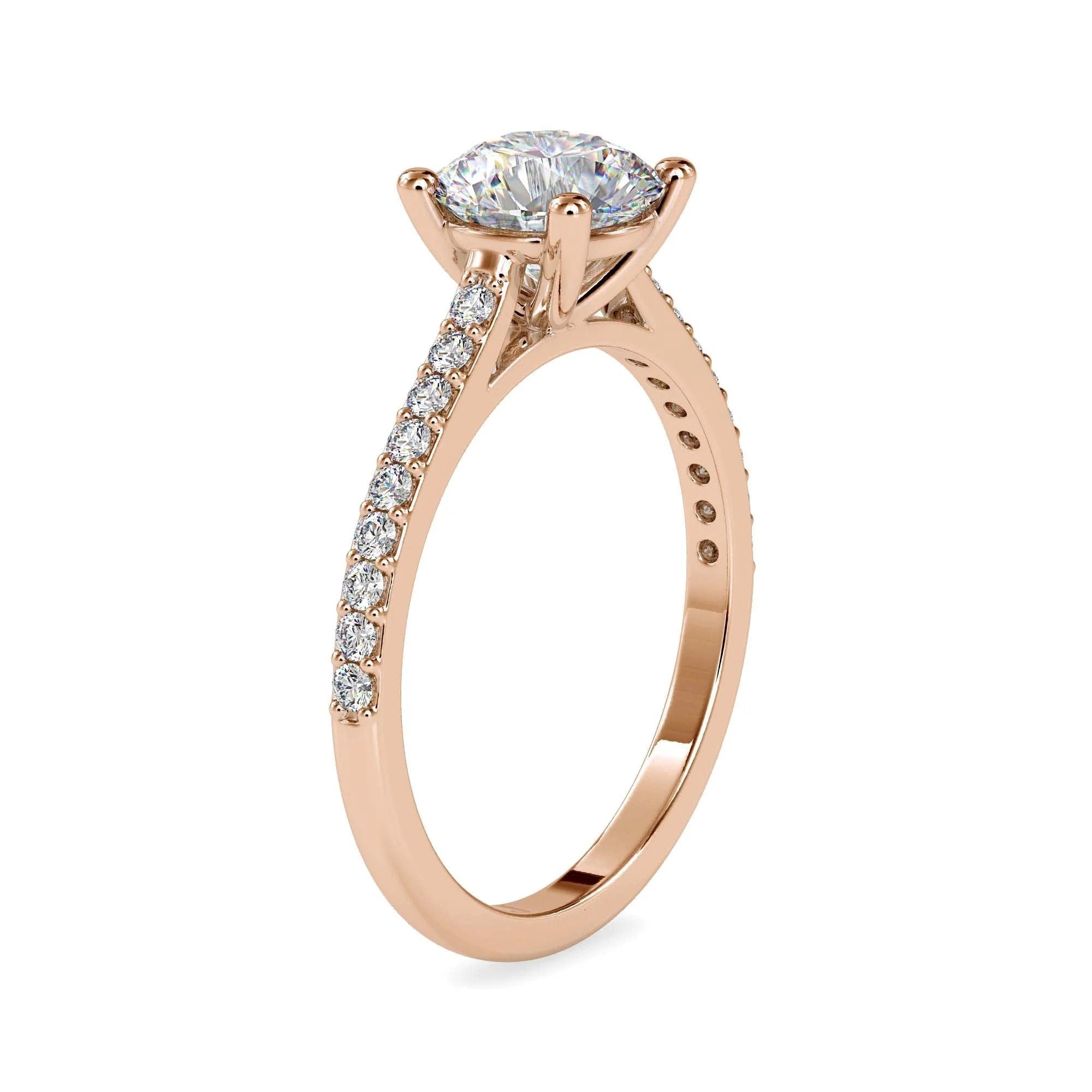 1.37 CT Certified EF VS/SI Lab-Grown Diamond Solitaire Engagement Ring – 14K Real Gold with Conflict-Free Diamonds