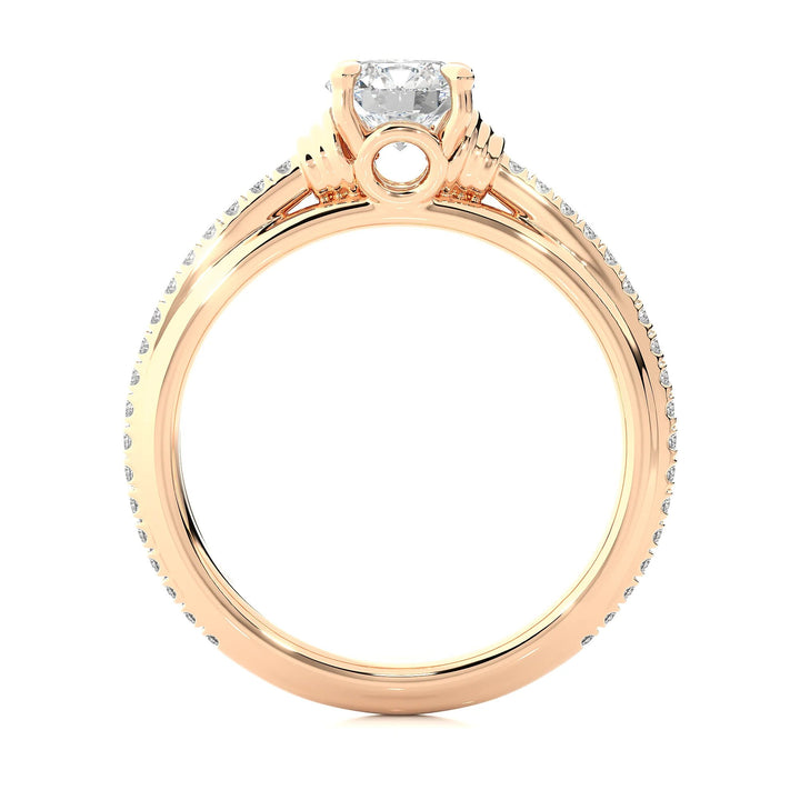 1.00 Ct IGI Certified EF VS/SI Lab Grown Diamond V-Split Solitaire Engagement Ring / 14K Gold & Platinum / Elegant Wedding & Anniversary Gift Ring