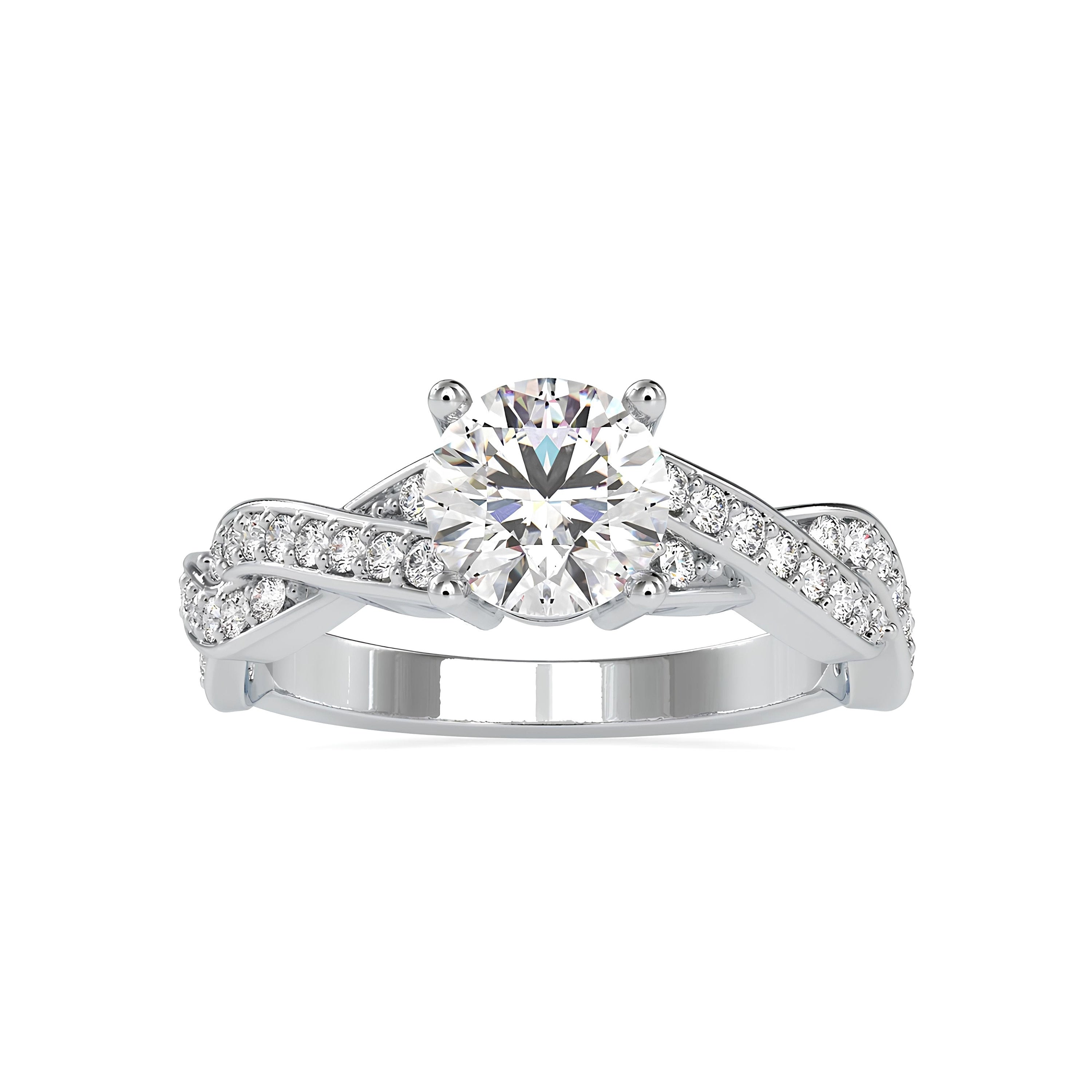 Certified Lab-Grown Diamond Solitaire Engagement Ring – 0.25 to 2.00 Ct EF VS/SI in 14K Real Gold Infinity Design