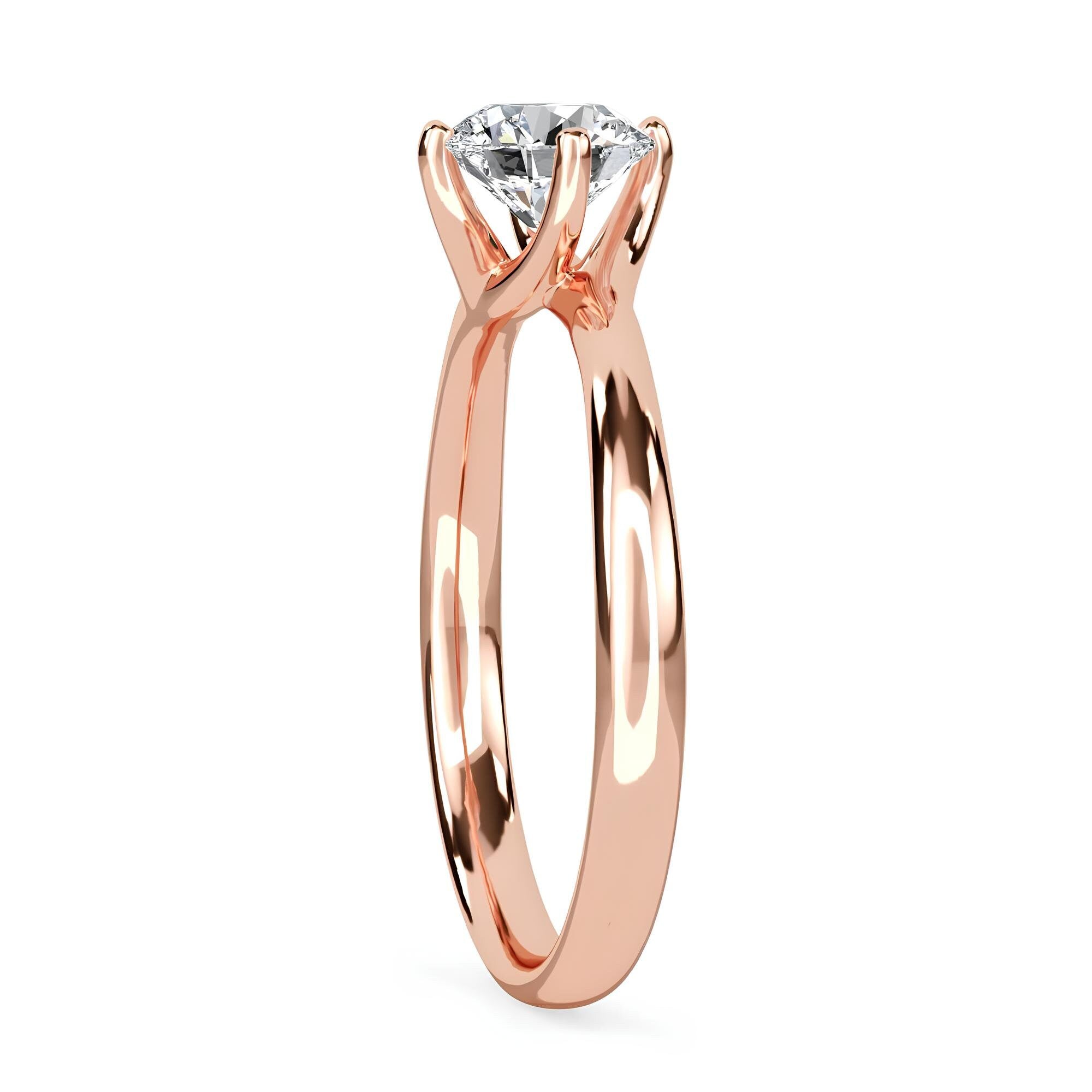 0.25–2.00 CT Round Cut EF VS/SI Lab-Grown Diamond Solitaire Engagement Ring – IGI Certified, Conflict-Free Diamonds in 14K Solid Gold Wedding Ring