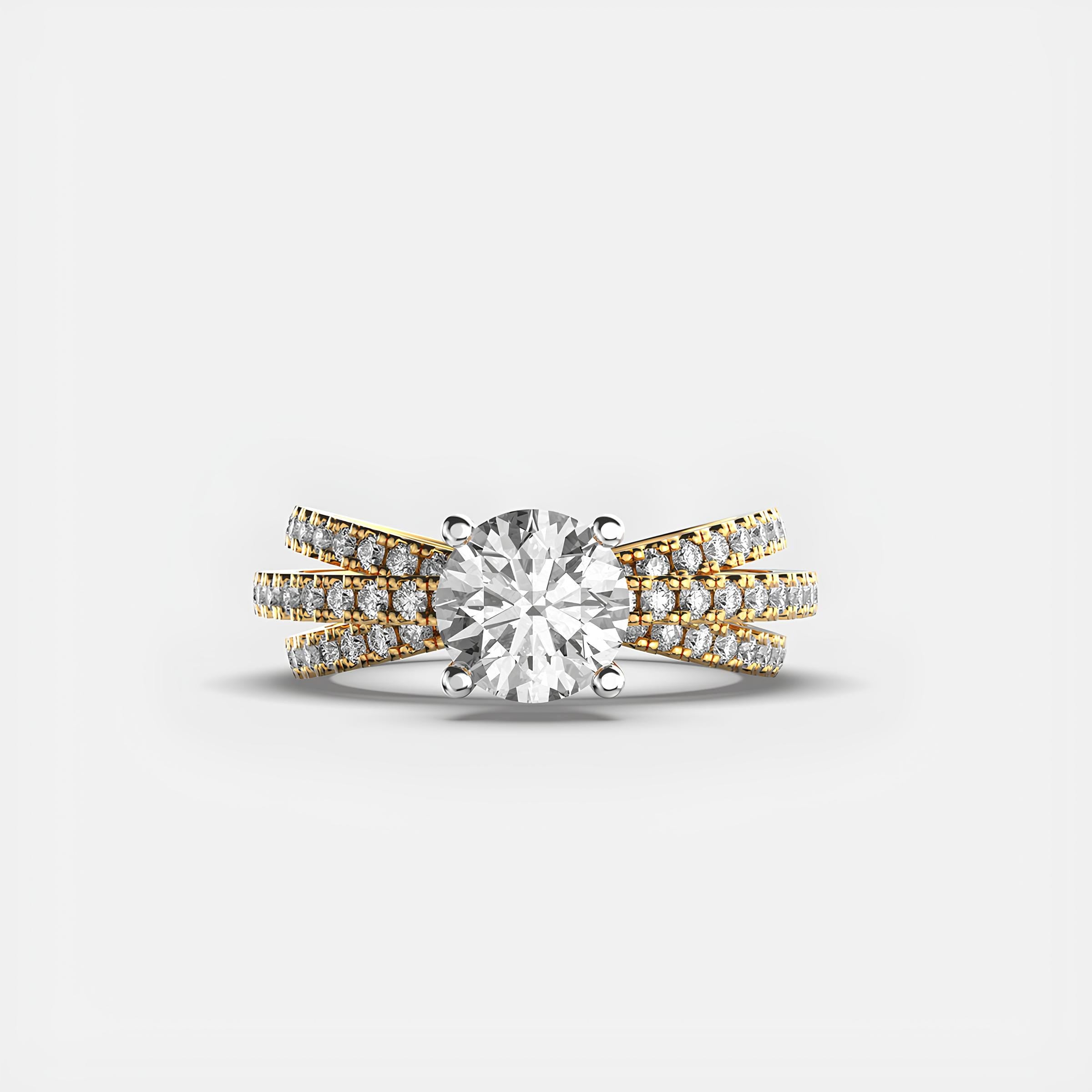 Exclusive IGI Certified EF VS/SI Lab-Grown Diamond Wedding Band 14K Gold Solitaire Engagement Ring