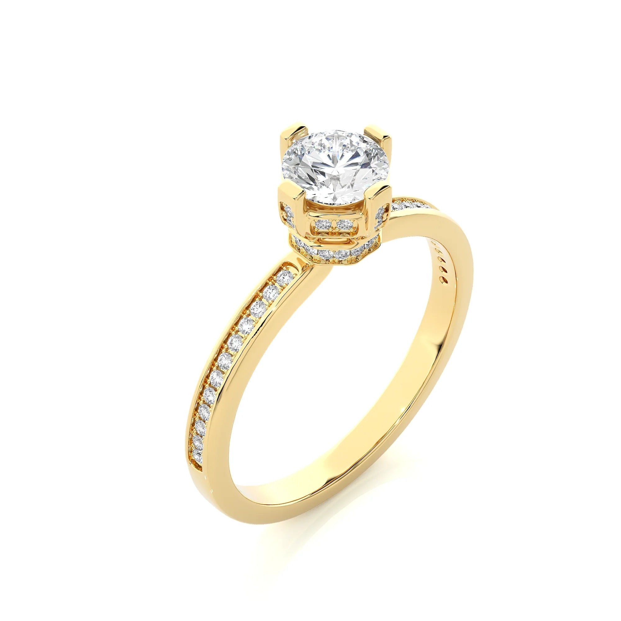 Dazzling 1.00 Ct IGI Certified Lab Grown Diamond Solitaire Exquisite Engagement Ring - Luxurious 14k Gold & Platinum Conflict Free Wedding Band