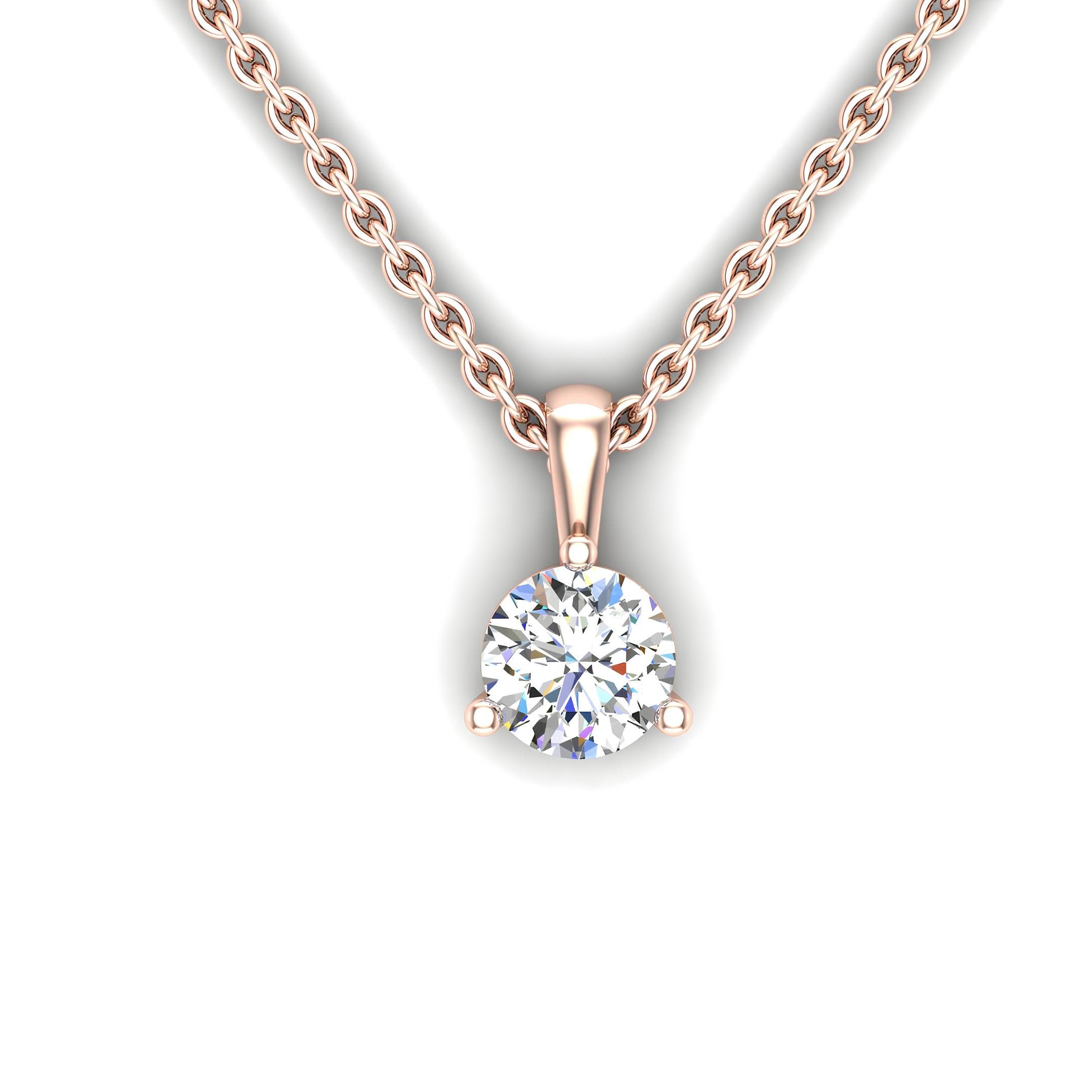 Solitaire 0.50 to 2.00 Ctw EF VS/SI Lab Grown Round Diamond Pendant Necklace