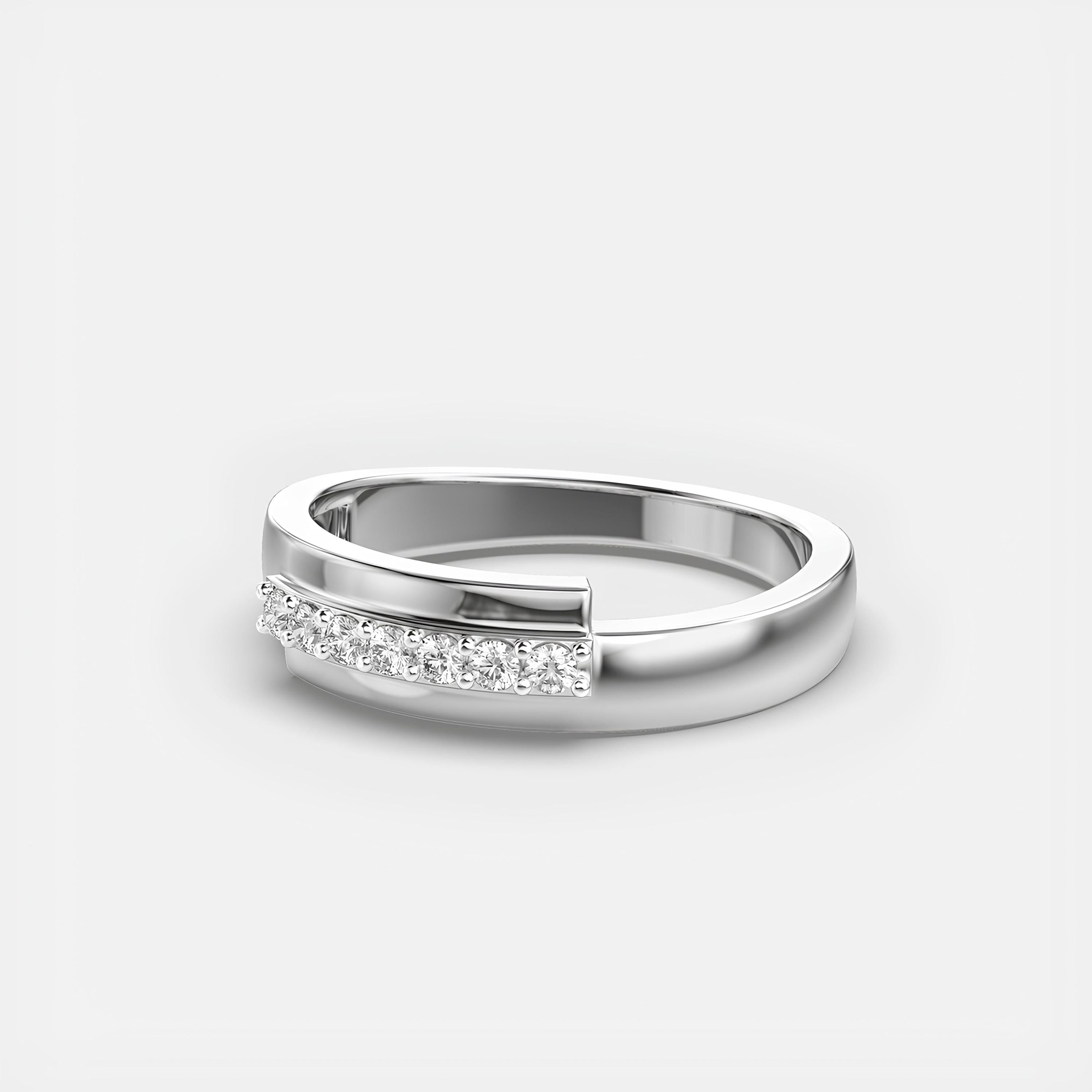 Round VS-SI Lab-Created Diamond Engagement Band – Women's Half Eternity Ring in 14K Solid Gold
