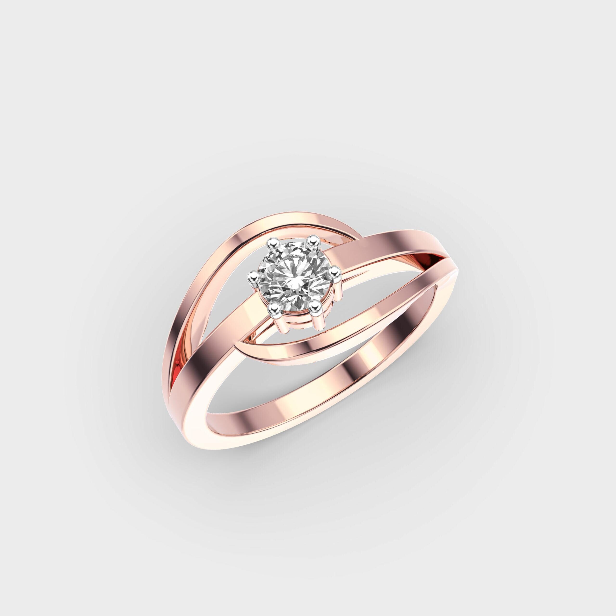 Glam Girl Round Cut Lab-Created Diamond Wedding & Engagement Ring EF VS/SI Clarity 14K Solid Gold