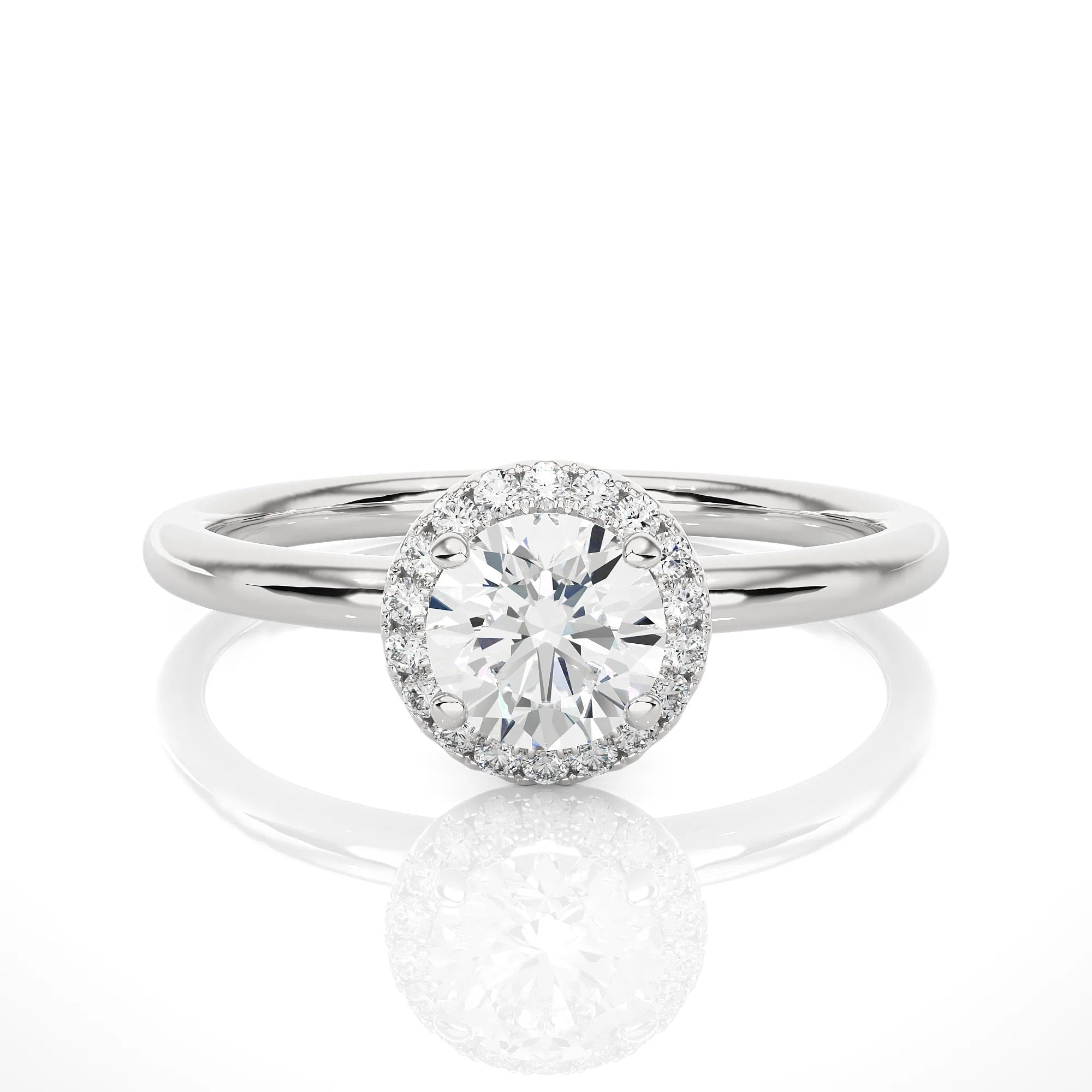 Dazzling 1.00 CTW EF VS/SI Certified Lab Grown Diamond Halo Engagement Ring in 14K Gold |