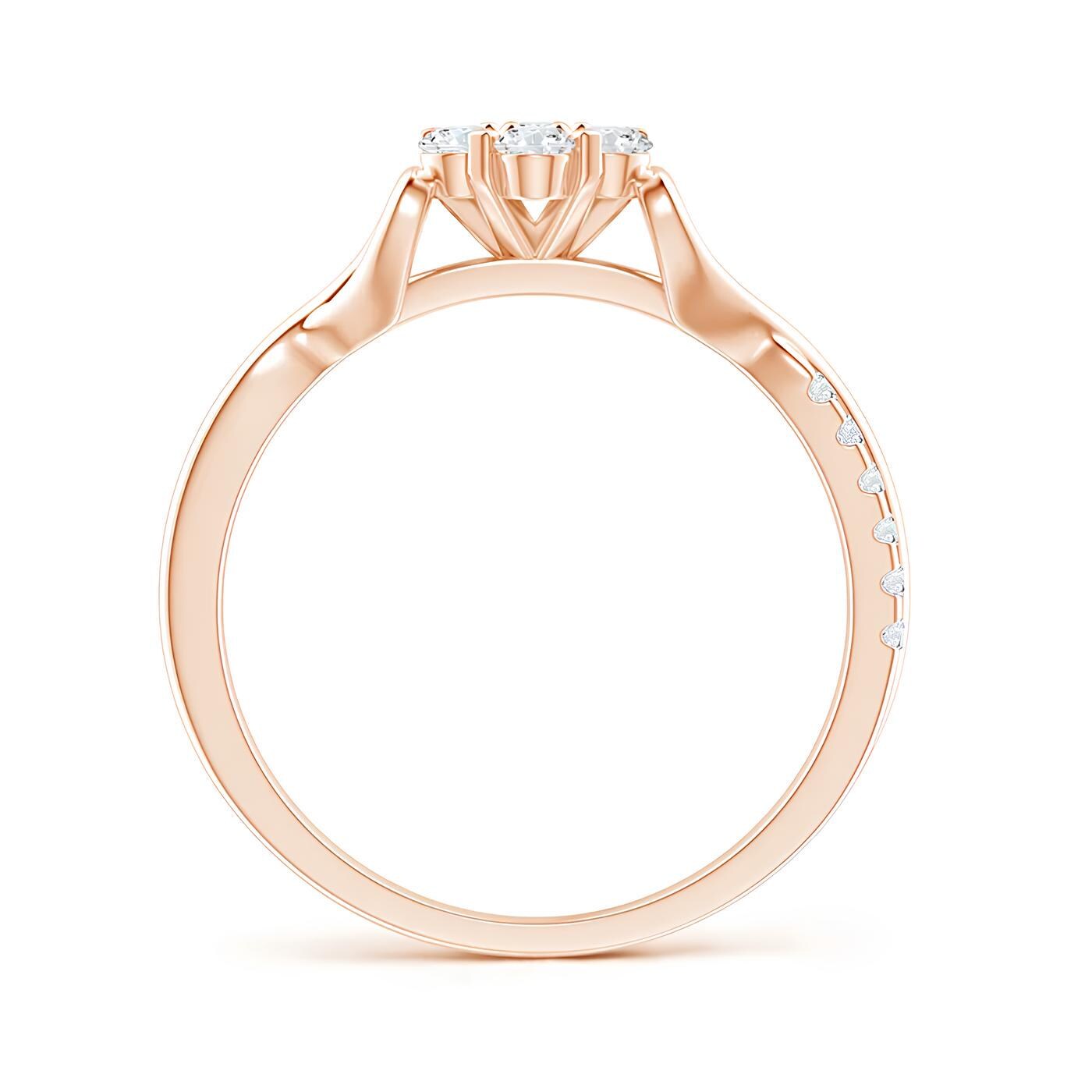 Floral Solitaire Engagement Ring IGI Certified EF VS/SI Lab-Grown Diamond in 14K Gold or Platinum Wedding Ring Gift