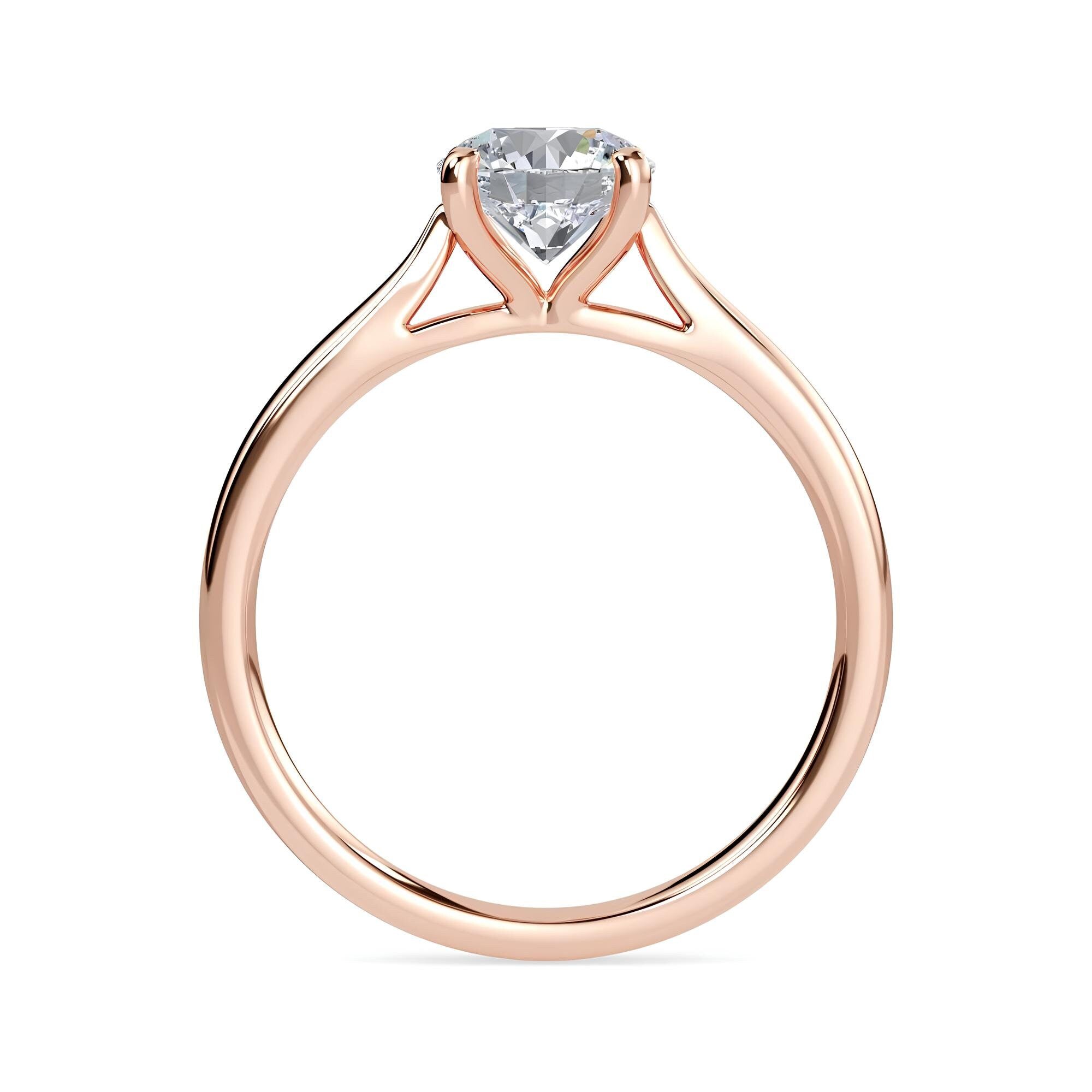 Round Cut Lab-Grown EF VS/SI Diamond Solitaire Engagement Ring – IGI Certified, Conflict-Free Diamond in 14K Solid Gold | Wedding or Valentine’s Gift