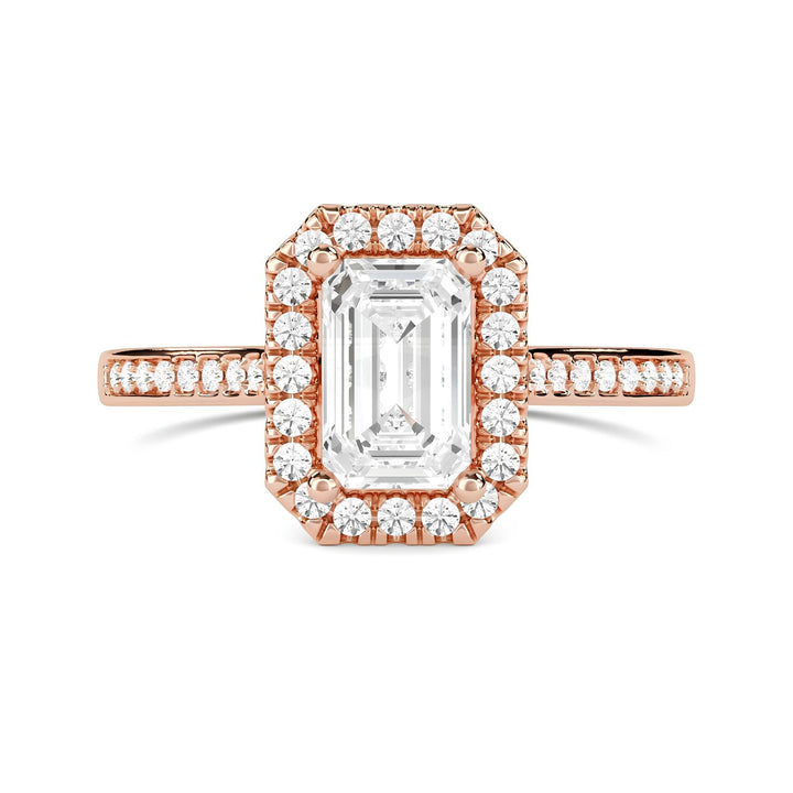 Stunning 1.00 CT EF VS/SI Lab-Grown Emerald Diamond Halo Ring in 14K Solid Gold IGI Certified Engagement or Wedding Ring
