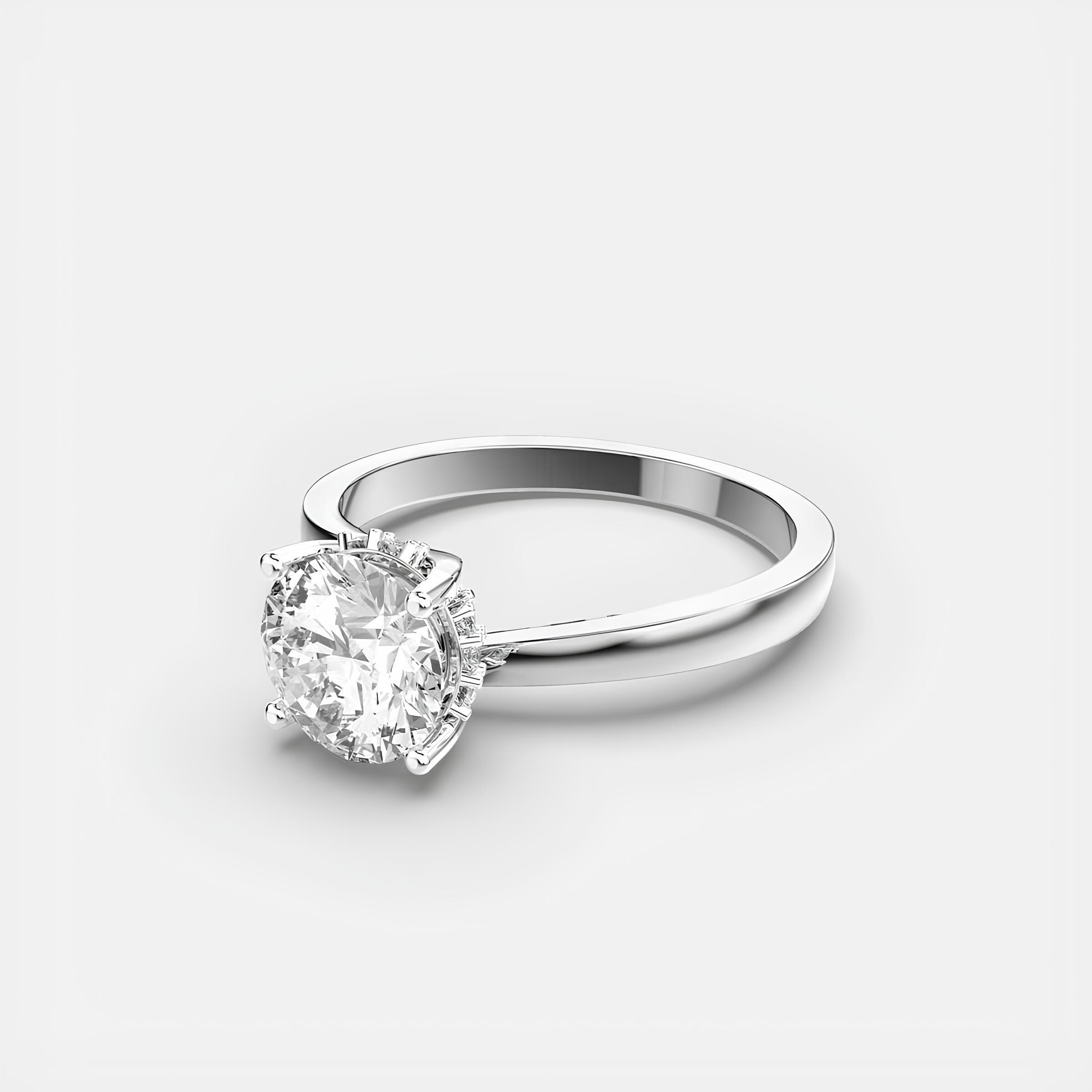 Classic Solitaire Ring – EF VS/SI Lab-Grown Diamond in 14K White Gold, Yellow Gold, or Platinum | Engagement or Wedding Gift