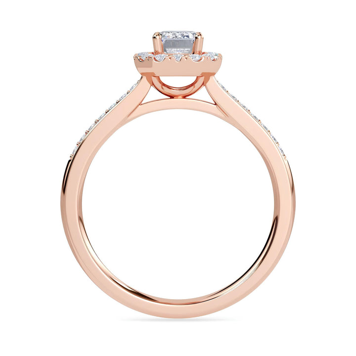 Sparkling Emerald Halo Engagement Ring – 1.00 CT EF VS/SI IGI Certified Lab-Grown Diamond in 14K Gold