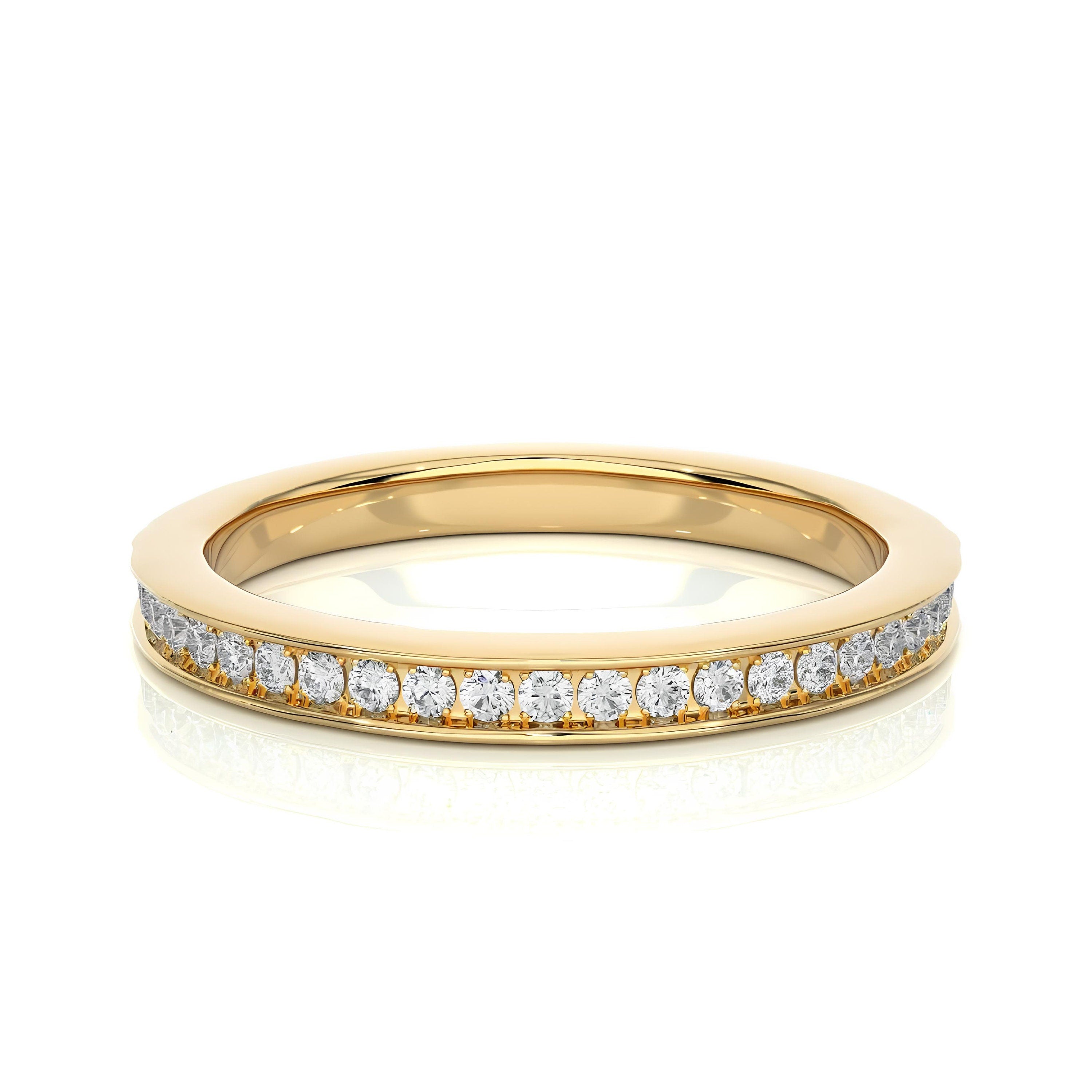 0.20 CT EF VS/SI Certified Lab-Grown Diamond Wedding Band – 14K Gold Engagement or Stacking Ring