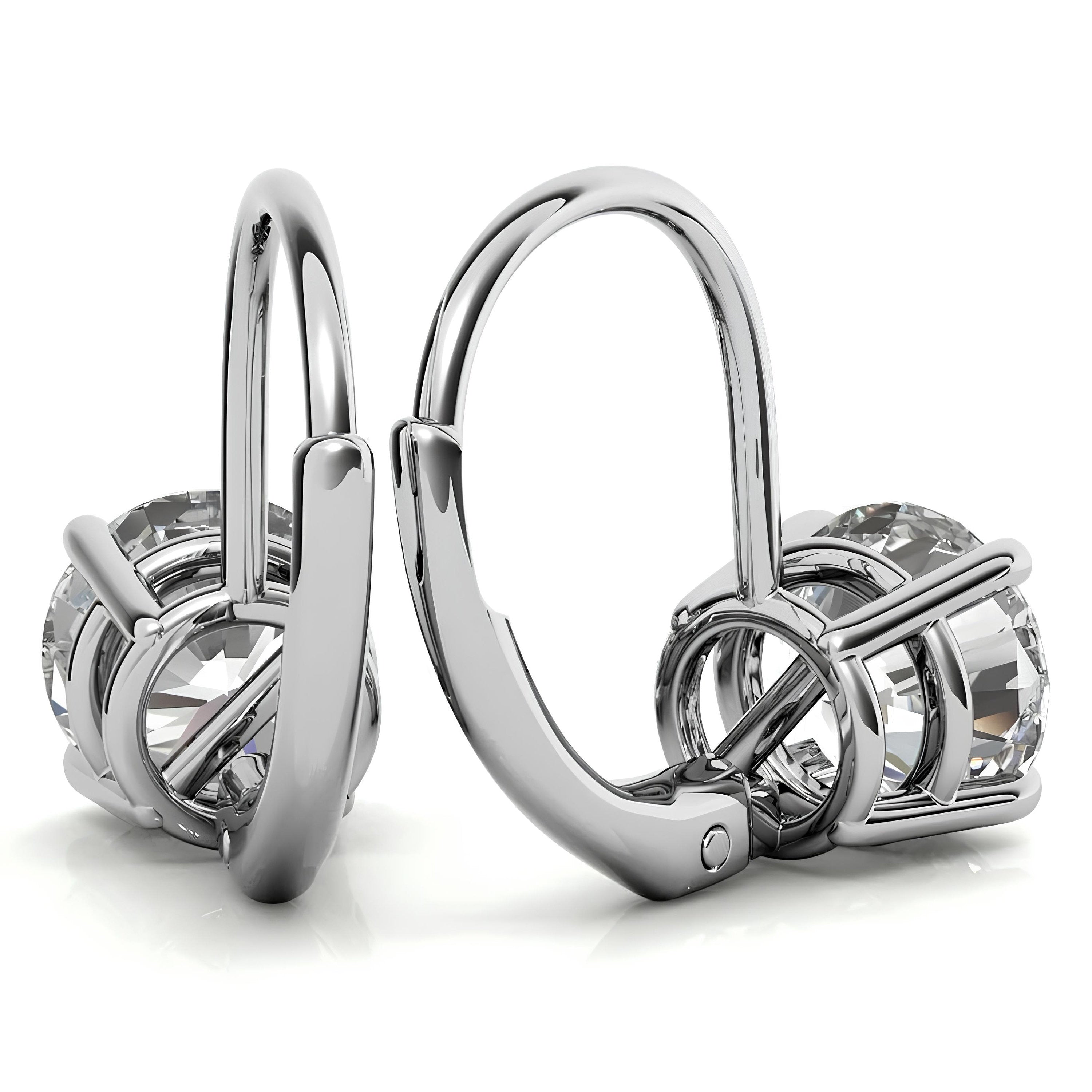 Drop Dangle Earrings 0.25 - 4.00 CTW Round Cut Lab Grown Diamond Lever back Earrings, Round Diamond Earring For Birthday Anniversary Gifts