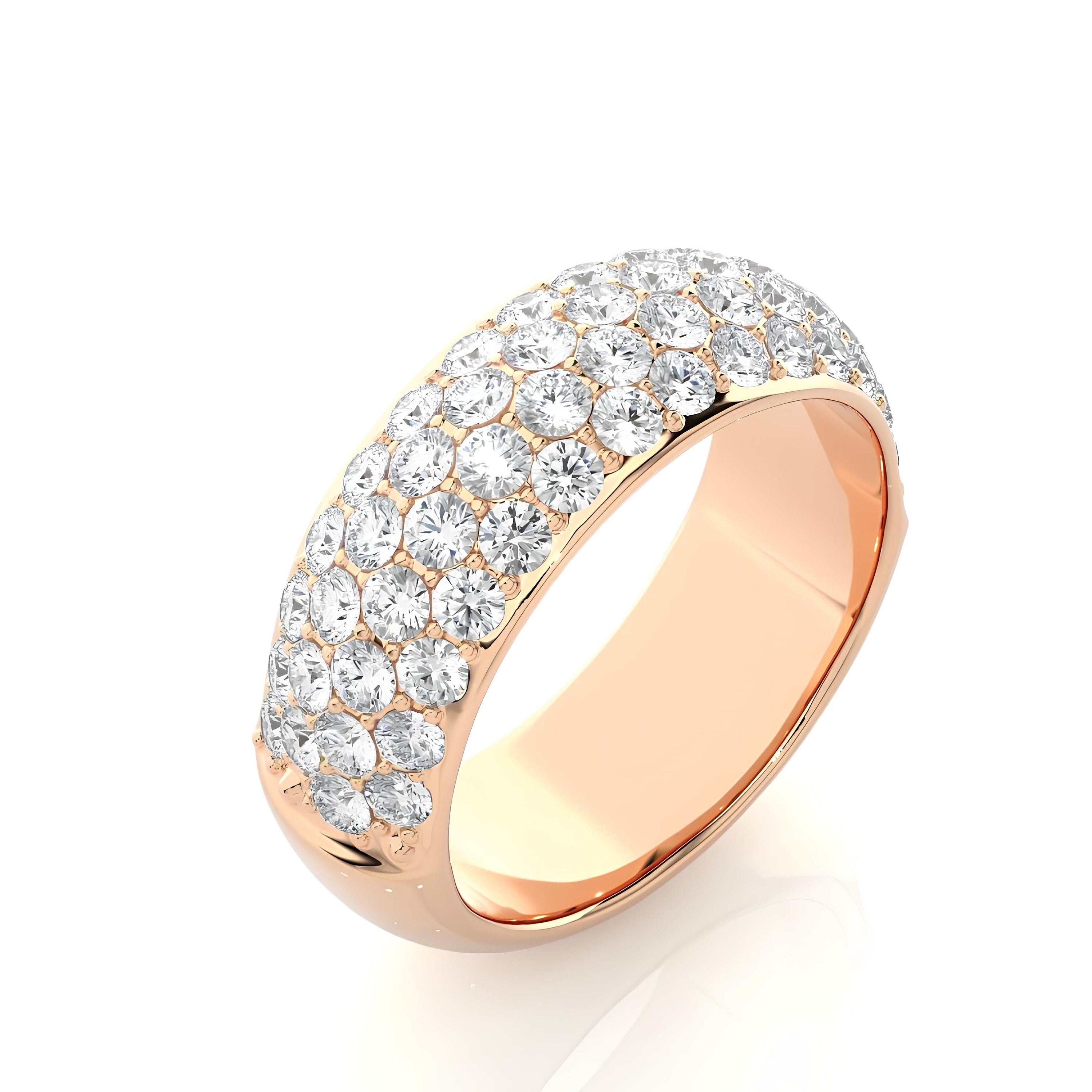 1.90 Carat Lab-Grown Diamond Cluster Eternity Wedding Band – Unique Diamond Ring 14K Gold