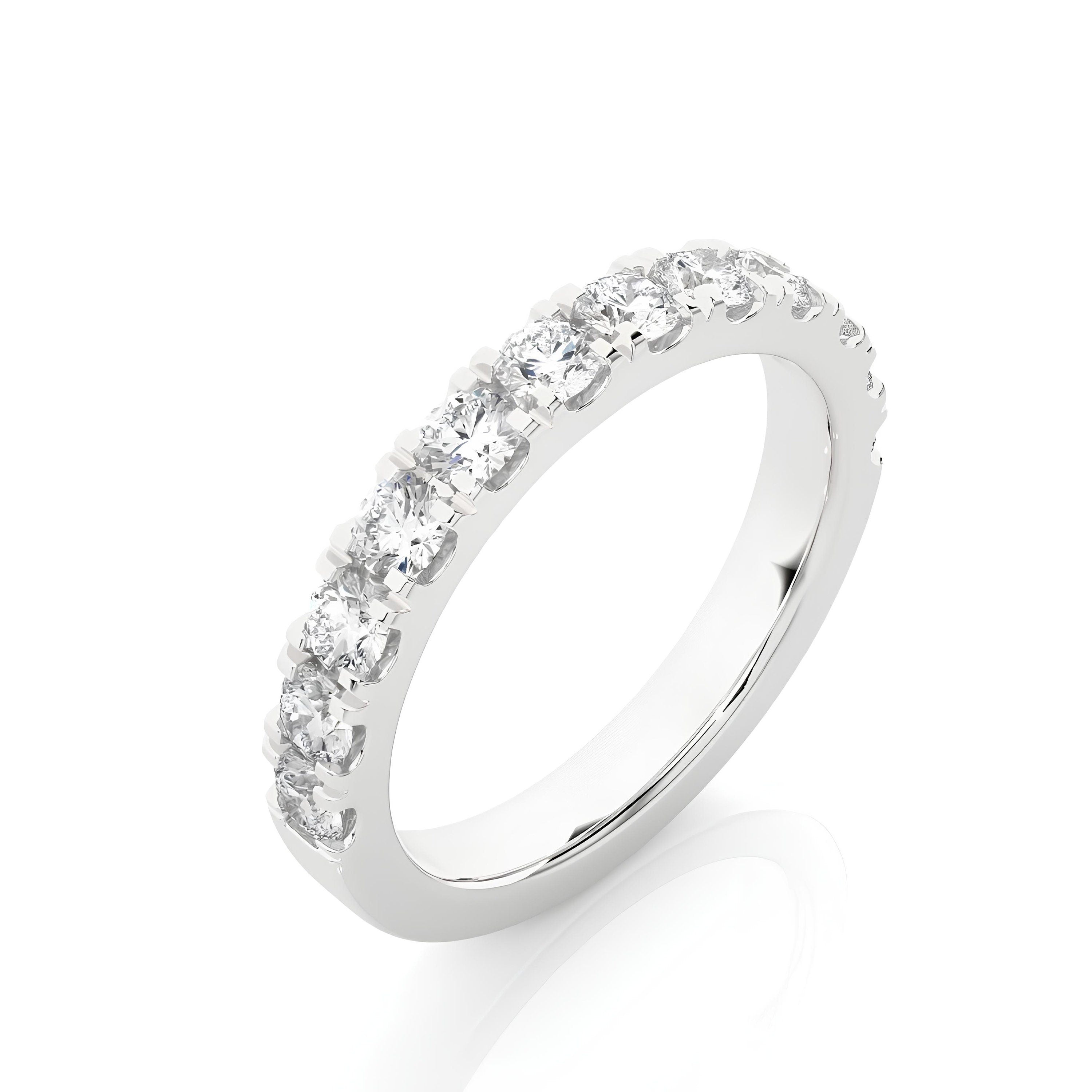 2.75mm Round Brilliant Cut Lab-Grown Diamond Wedding 14K Gold Eternity Band – Elegant Gift for Her